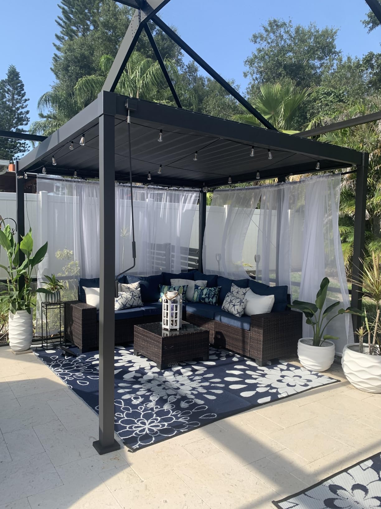 MIRADOR 80S Louvered Pergola 10' x 12', Modern Style with Adjustable Louvers and Integrated Drainage System for Deck Garden Yard, Easy Installation, Charcoal customer photo 2