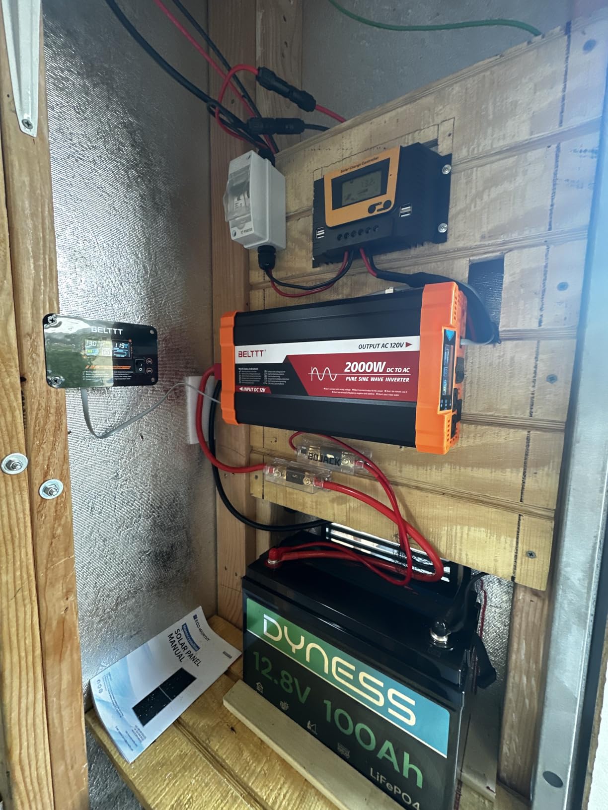 BELTTT 2000W Pure Sine Wave Inverter 12V DC to 120V AC, 4000W Surge | LCD Display, Dual AC and 20A Outlets, 23ft Remote, Hardwire Port, USB, Power Inverter for Solar, RV Truck, 93% Max Efficiency customer photo 2