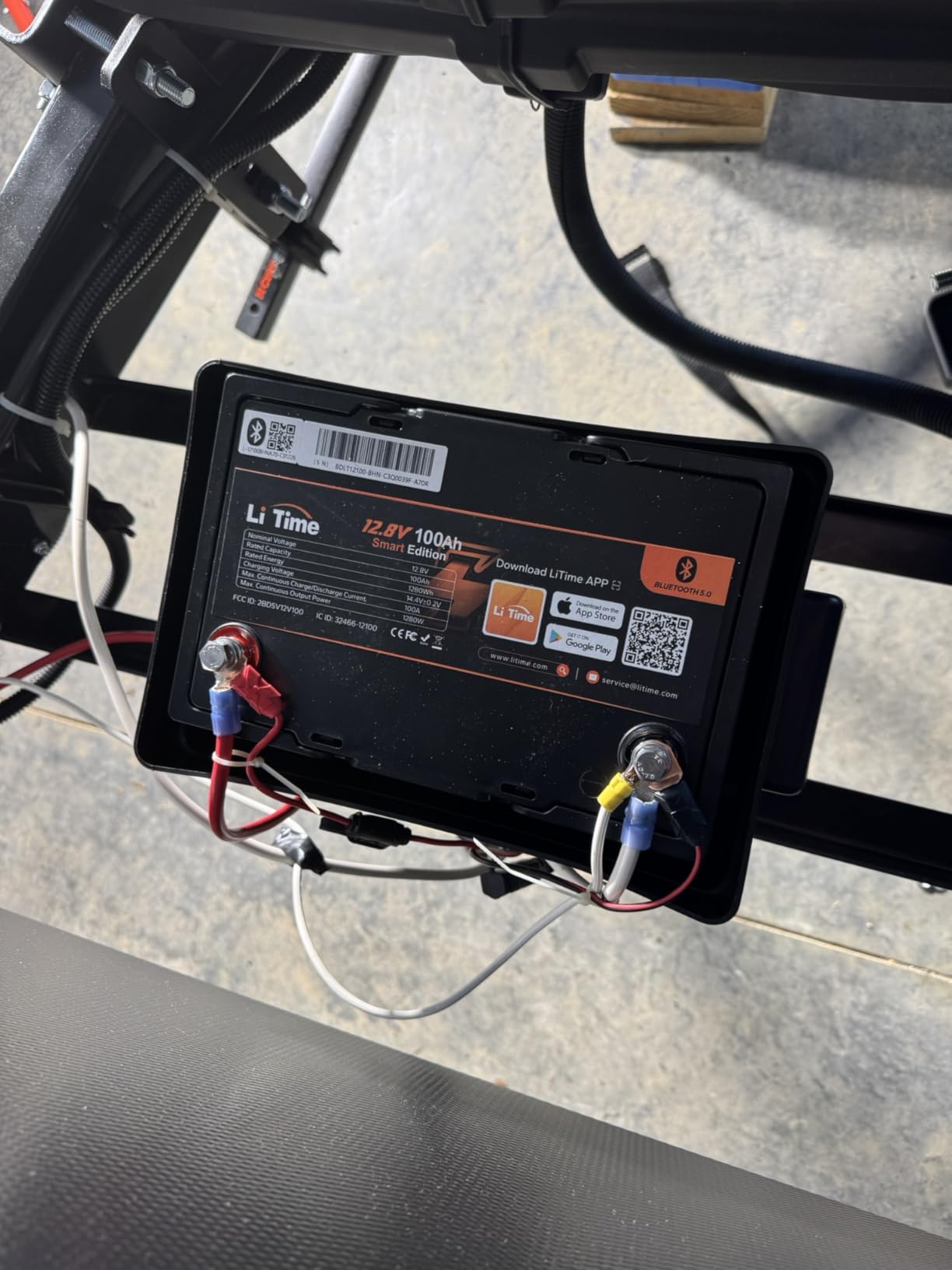 Litime 12V 100Ah Trolling Motor LiFePO4 Battery for Marine, Boat, Yacht | Bluetooth, Group 31, Max. 15000 Cycles, Low-Temp Protection, IP65 Waterproof, 100A BMS, 1280Wh Energy for RV, Camper, Solar customer photo 2