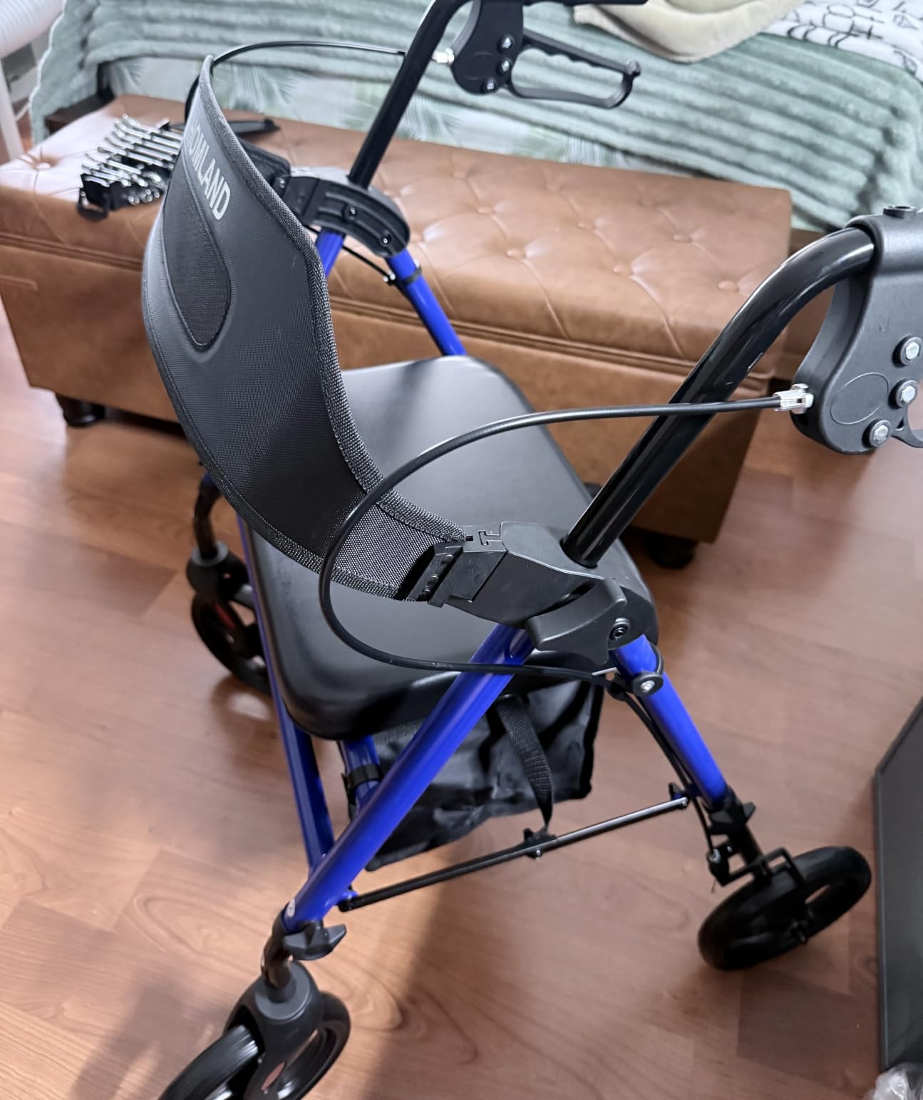 HOMLAND Foldable Rollator Walker with Seat for Seniors, 16