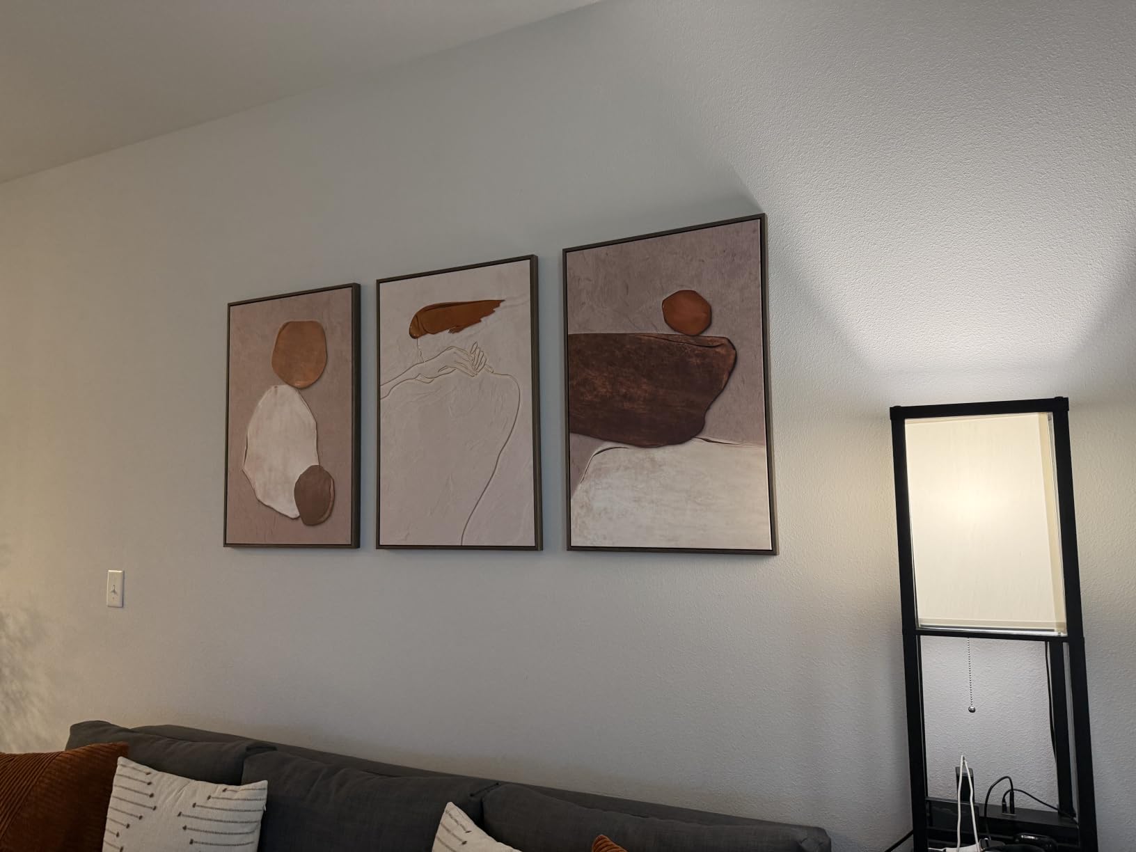 Large Framed Neutral Abstract Wall Art for Living Room,Set of 3, 24x36 In | Black and beige modern pictures, Canvas prints, Minimalist painting, Artwork for walls, Wall decor for bedroom office hallway customer photo 1