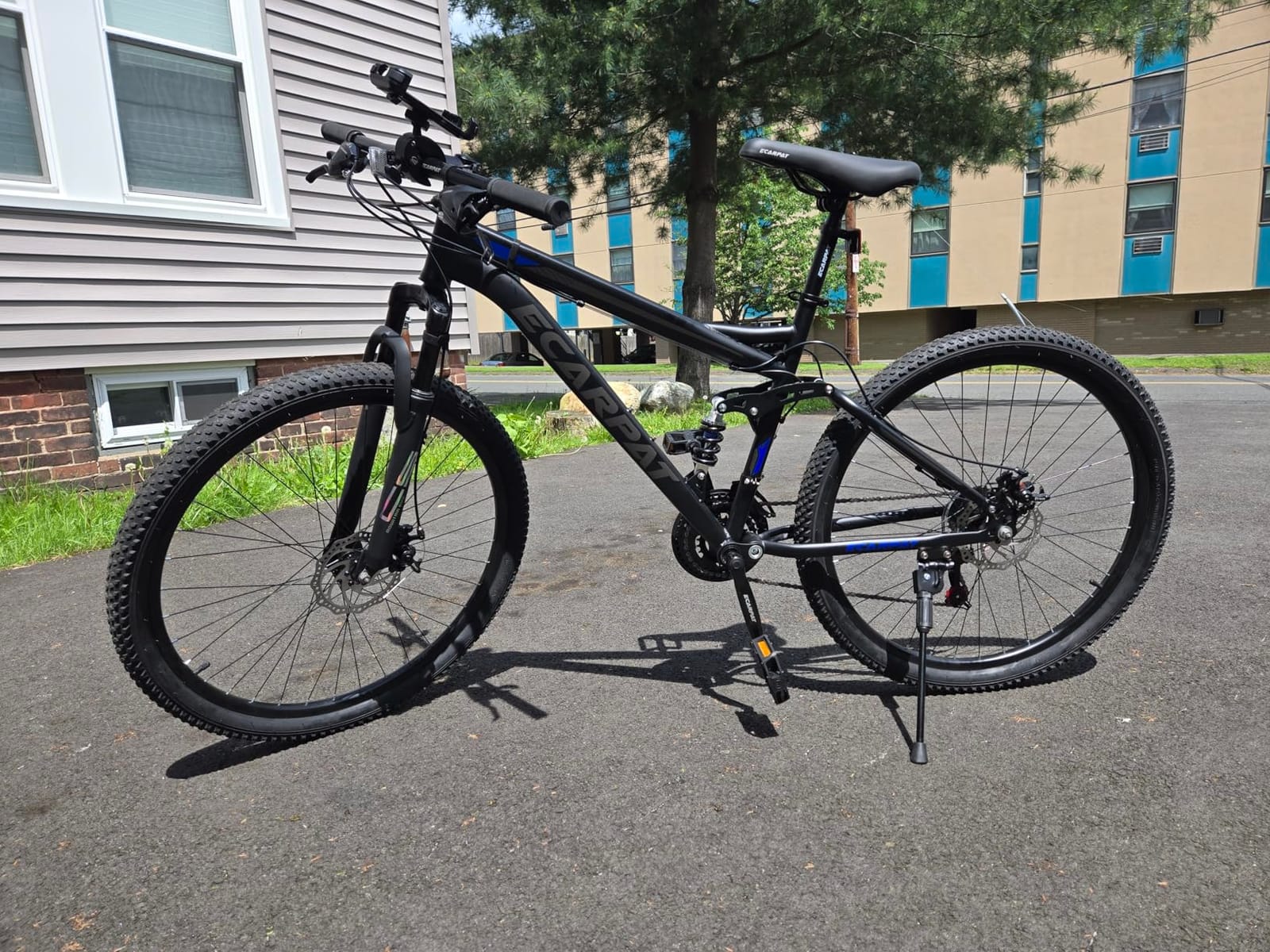 Mountain Bike 24 26 Inch, Dual Full Suspension Mens Womens Bike, 21 Speeds Dual Disc Brake Carbon Steel Bike, Boys Mens Mountain Bike for School Work Summer Camping customer photo 2