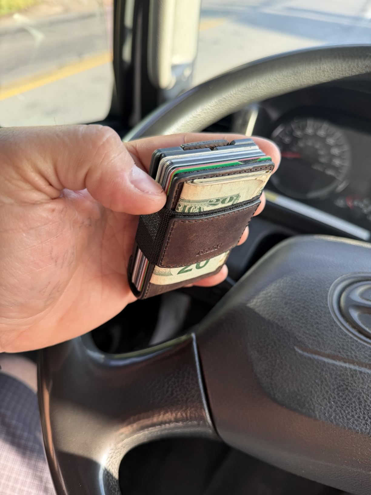 PROOF Slim Minimalist Wallets for Men | Leather & Metal | RFID Wallet customer photo 1