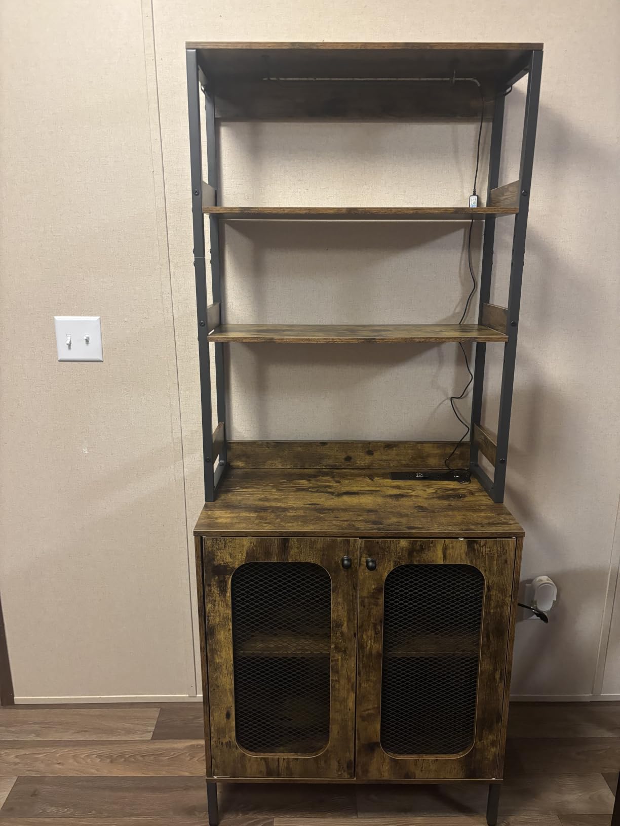 Aheaplus Bar Cabinet with Power Outlets, 67