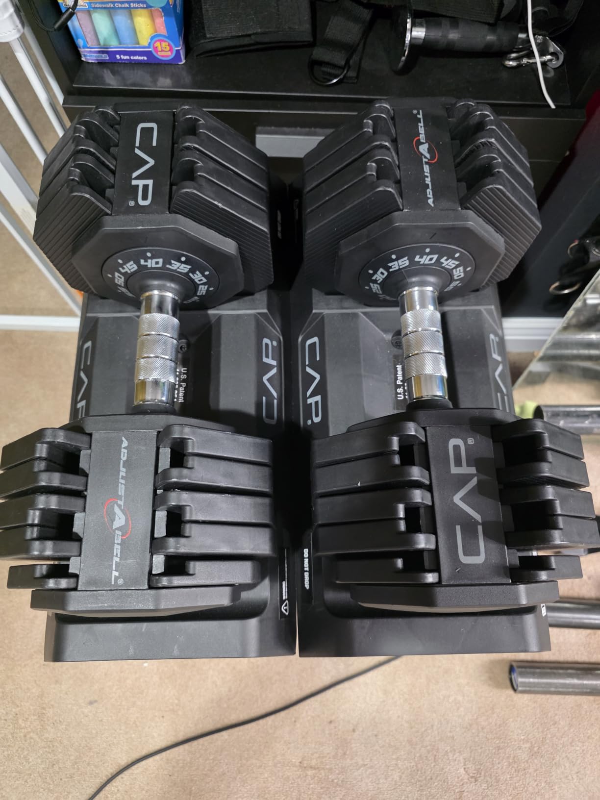 CAP ADJUSTABELL Adjustable Dumbbell Set, Premium Quick Select Adjustable Weights for Strength Training, Singles & Pairs, 25 LB & 55 LB, Hex Dumbbells, Multiple Handle Options customer photo 1