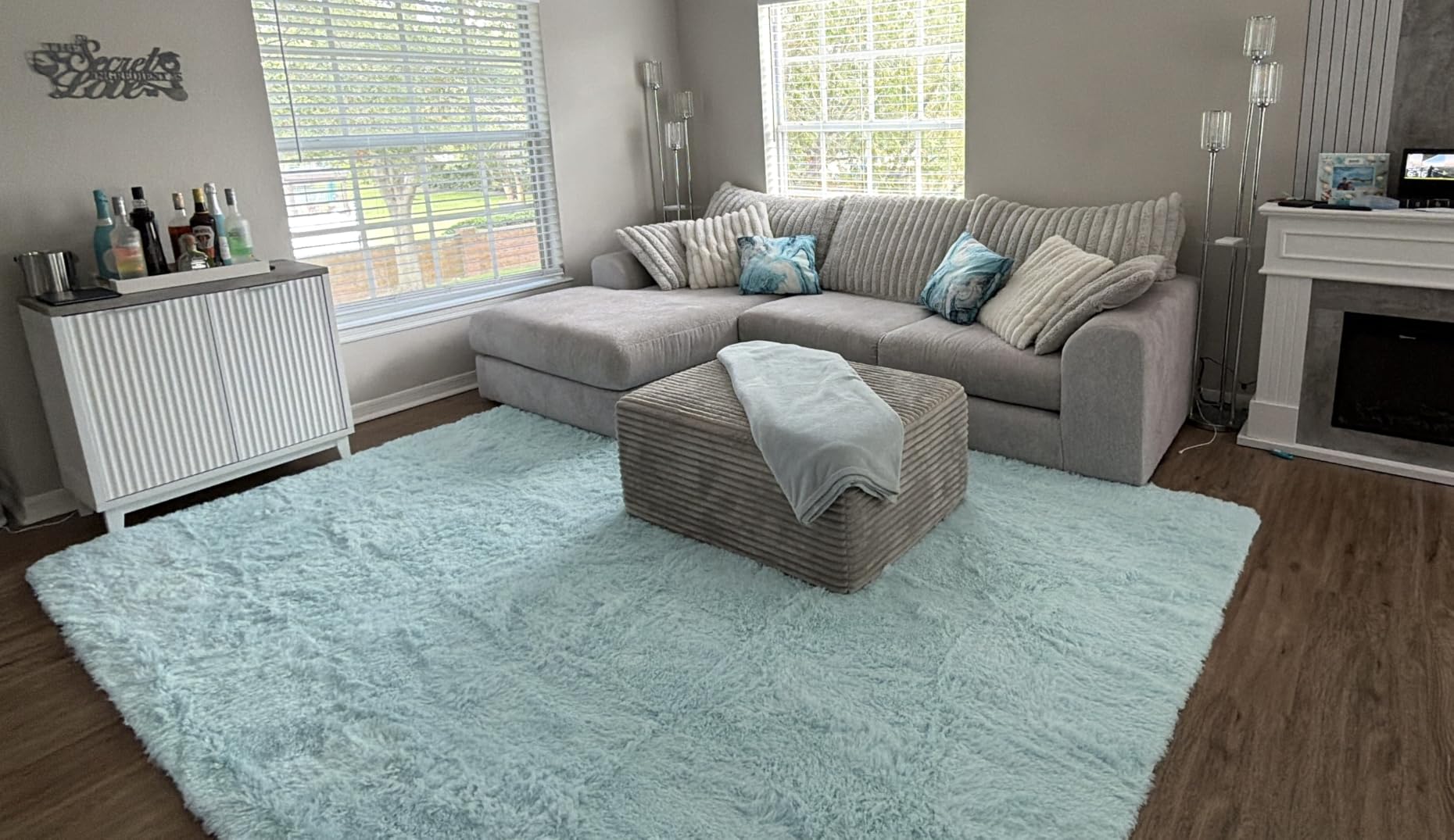 OLANLY 9x12 Machine Washable Large Area Rugs for Living Room, Bedroom, Soft Fluffy Shaggy Bedside Rug, Indoor Floor Carpet for Kids Girls and Boys, Dorms, Nursery, Home Decor Aesthetic, Ivory customer photo 2