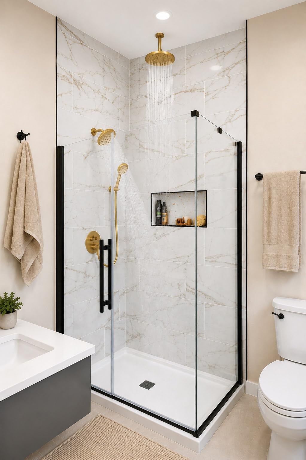 Shower System with Pressure Balance Valve, 10