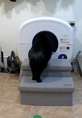 Cumrige Automatic Litter Box,Safety Sensor,App Control,95L Large Capacity | Detachable waste trays ,Self cleaning litter box for Multiple Cats,Safety Protection, 2 Roll Garbage Bags,White & Grey customer photo 1