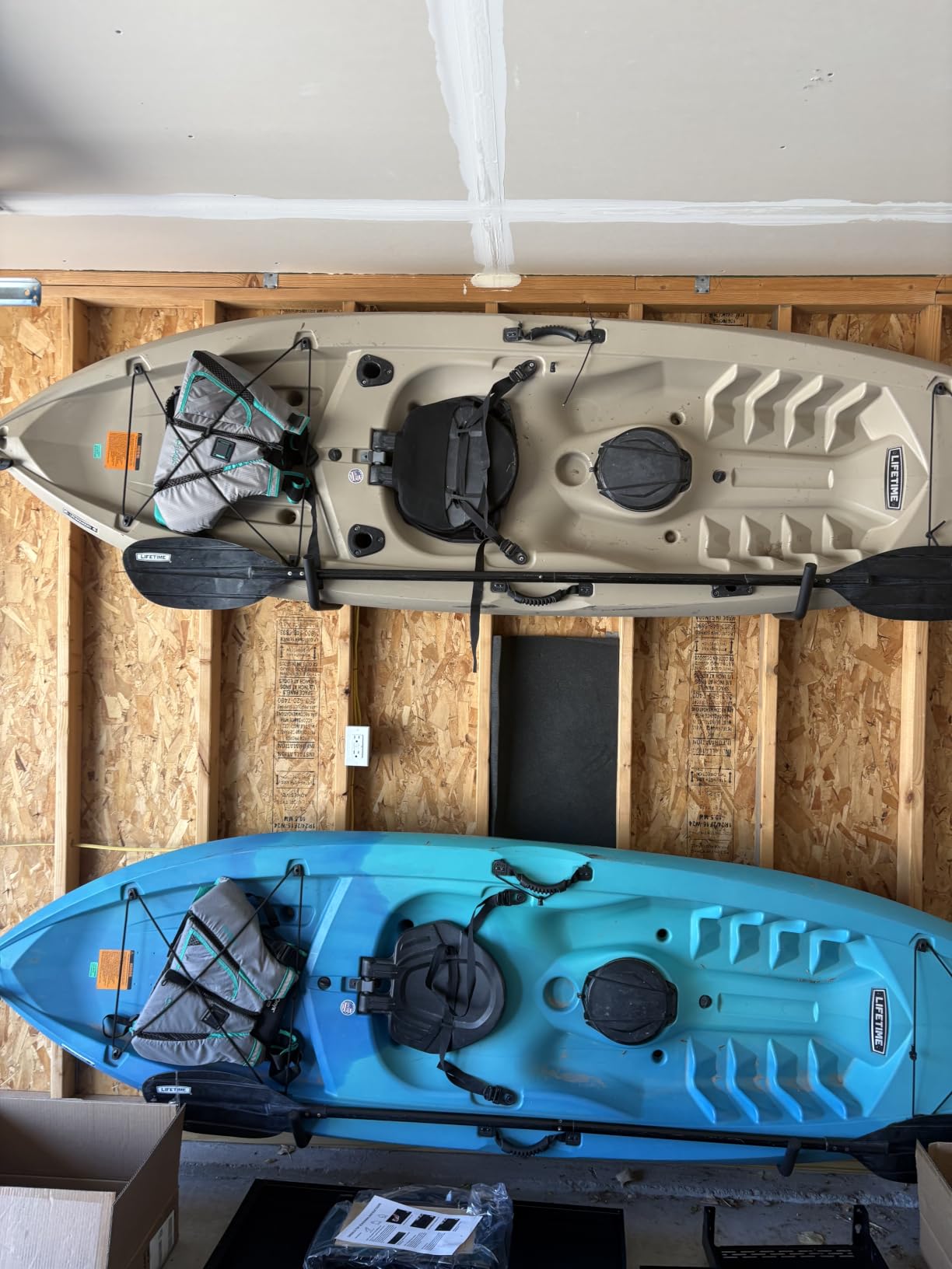 niffgaff Heavy Duty Garage Storage Hooks - 120 LB Capacity Wall Mounted Rack for Kayaks, Ladders, and Bikes customer photo 1