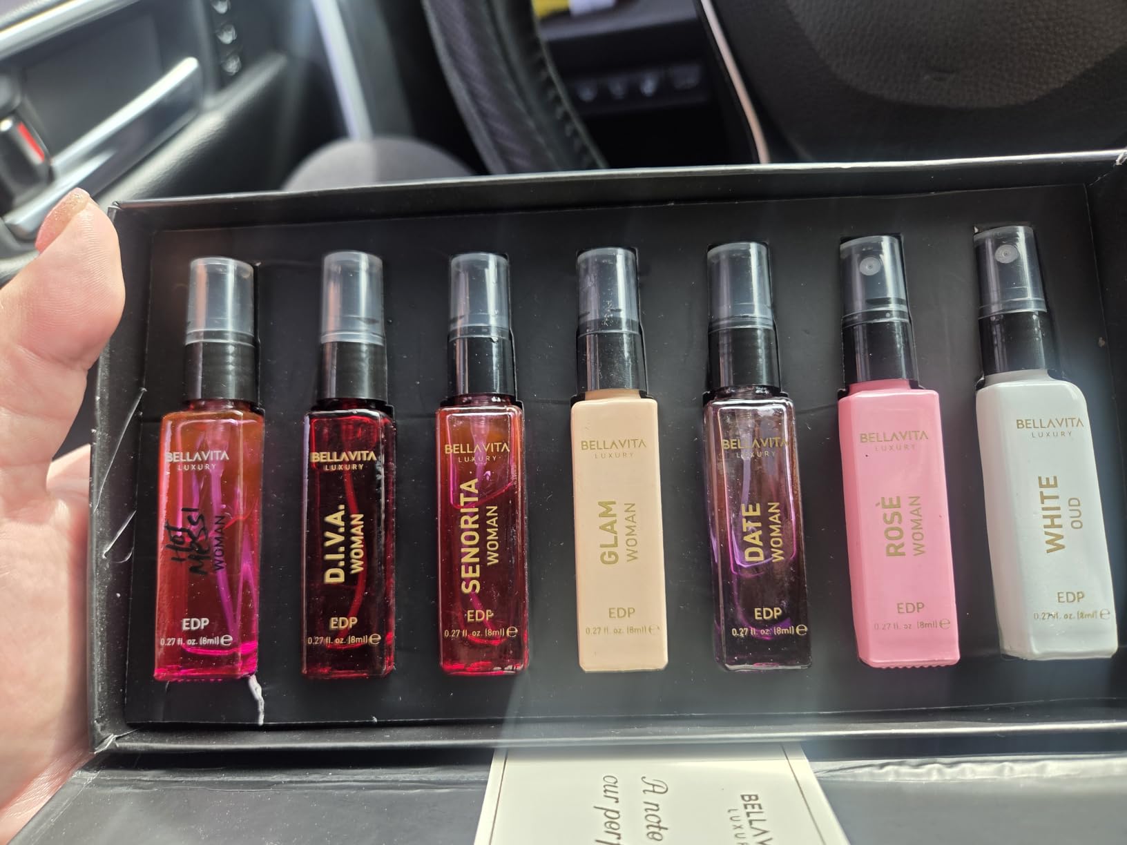 Bellavita Luxury Women's Perfume Discovery Gift Set with Date, Glam, Diva, Rose, Hot Mess, White Oud, and Senorita | 7 X 8ml customer photo 2