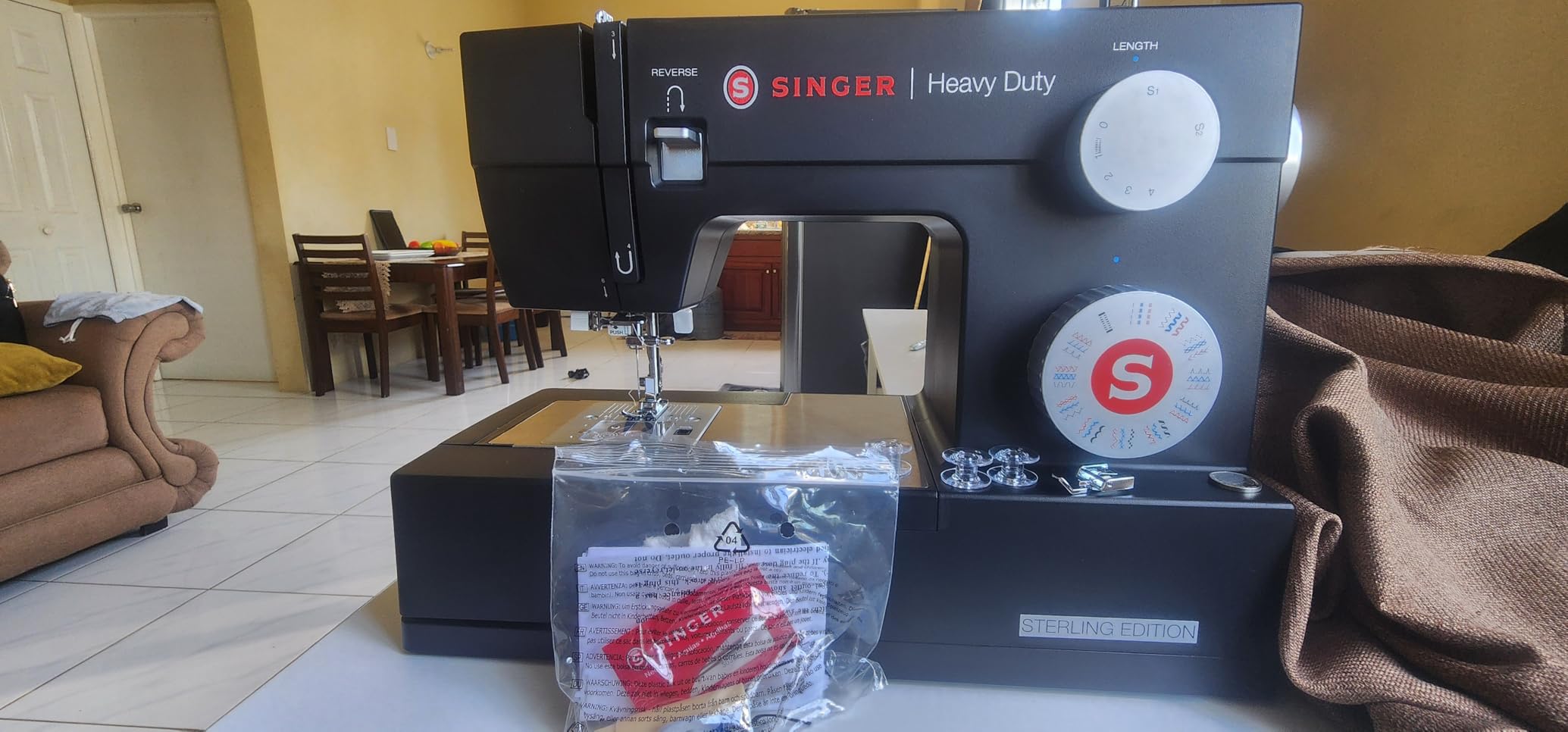SINGER 4432 Sterling High Speed Heavy Duty Sewing Machine + Accessory Kit | 32 stitches deliver 110 applications, 50% more power for thick fabrics, 1100 per minute capacity, 1-step buttonhole design customer photo 1
