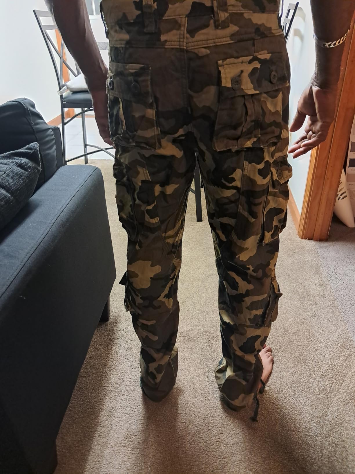 Men's Camo Cargo Work Pants Cotton Tactical Ripstop Casual Combat Pants with 8 Pockets customer photo 1