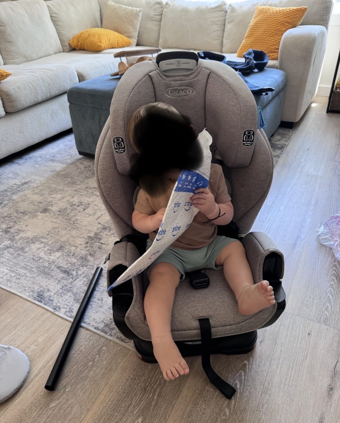 Graco Extend2Fit Convertible Car Seat, Rear and Forward Facing Car Seat with Adjustable Extension Panel for Extra Legroom, Great Gift for Baby Shower or Baby Registry, Gotham customer photo 1