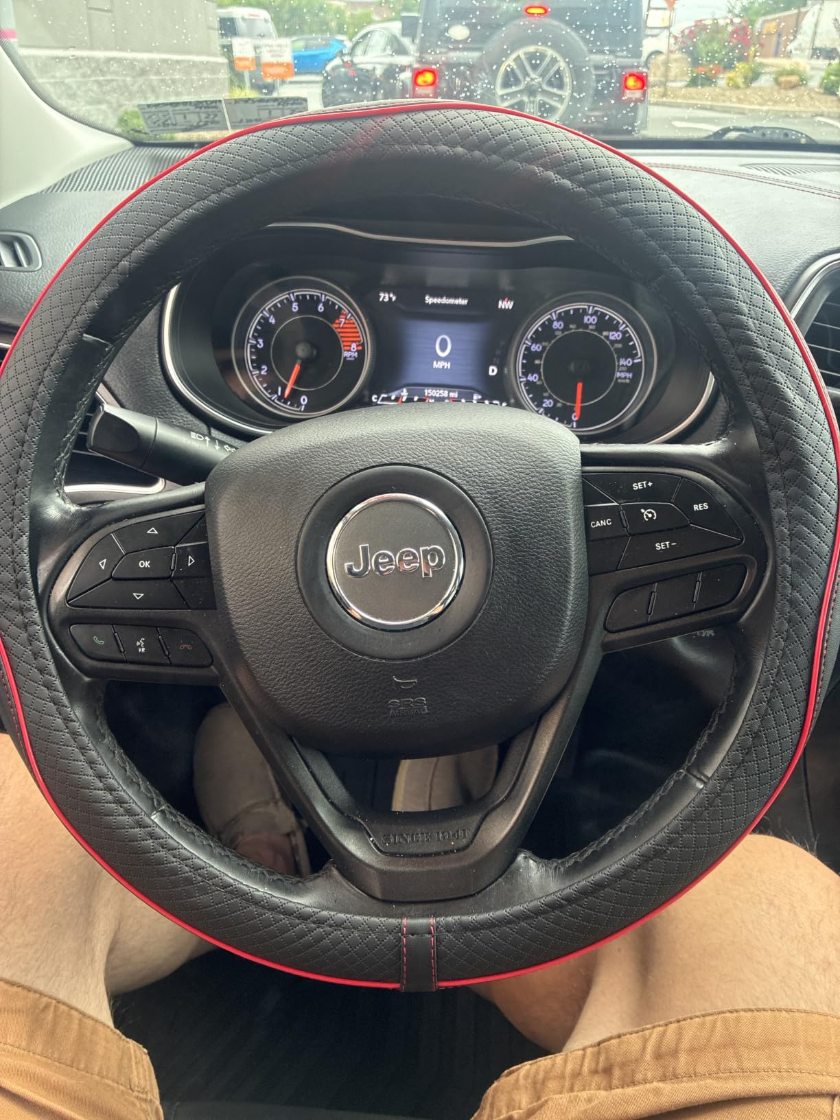 Ouzorp Car Steering Wheel Cover, Microfiber Leather Steering Wheel Covers with Anti-Slip Lining, Universal 14.5-15 inchs Black customer photo 2