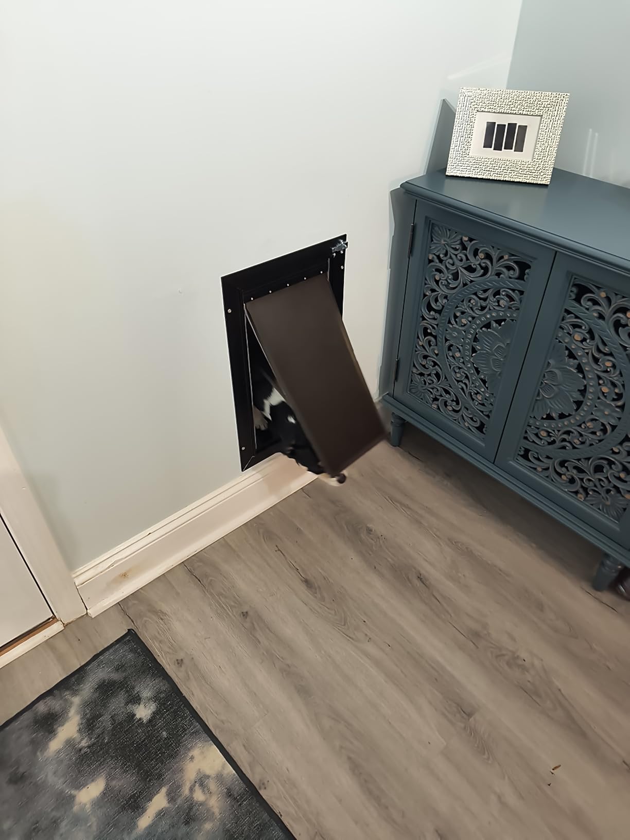 3-Flap Insulated Aluminum Large Dog Door for Wall | Pets Up to 110 LB, Heavy-Duty Telescoping Tunnel, Magnetic Design, Dustproof & Rustproof, Dual Security Locks & Closing Panel customer photo 1
