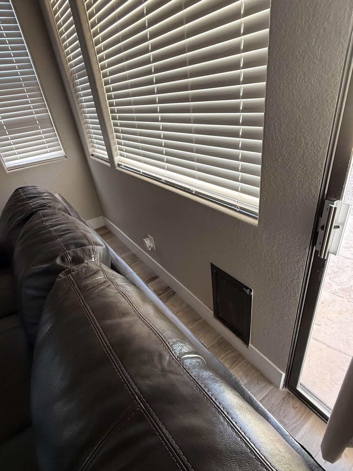 3-Flap Insulated Aluminum Large Dog Door for Wall | Pets Up to 110 LB, Heavy-Duty Telescoping Tunnel, Magnetic Design, Dustproof & Rustproof, Dual Security Locks & Closing Panel customer photo 2