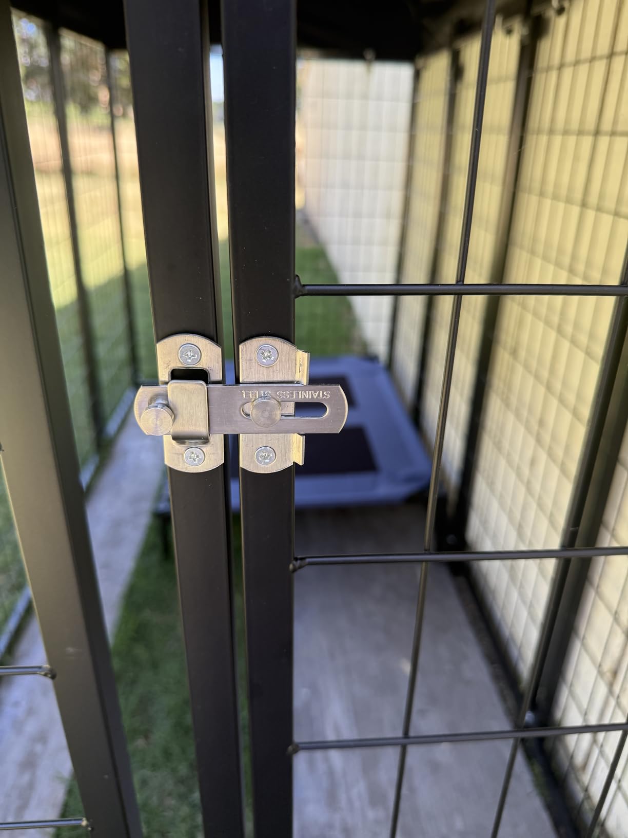 Dog Kennel Outdoor, Large Outside Dog Kennel with Roof & Swivel Feeders/Removable Doggy Door Allow Connecting Your Dog House, Heavy Duty Dog Run Pen for Medium/Large Dogs (8'L x 4'W x 6'H) customer photo 2