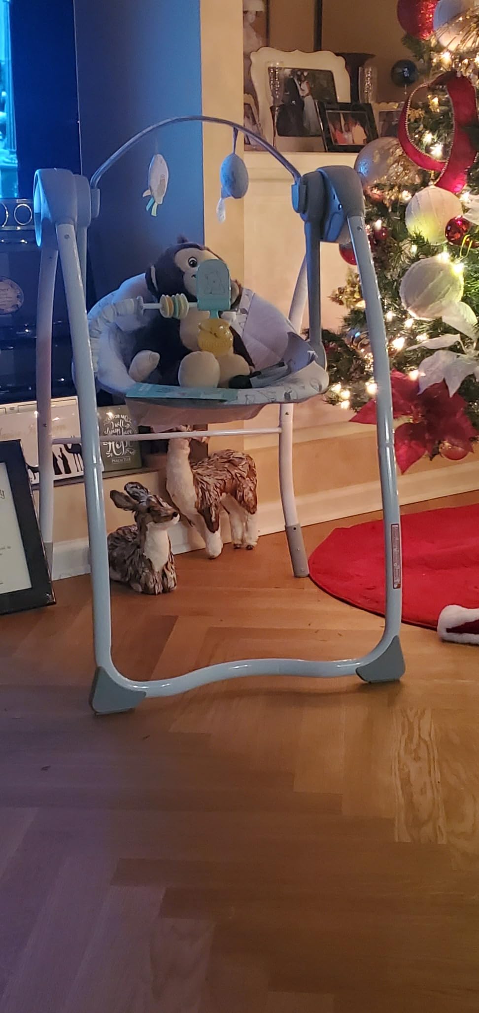 Bright Starts Disney Baby Winnie The Pooh Milestone Swing, Classic Pals, Foldable Design with Toys & Melodies, Unisex, Newborn+ (6 20 lbs) customer photo 1