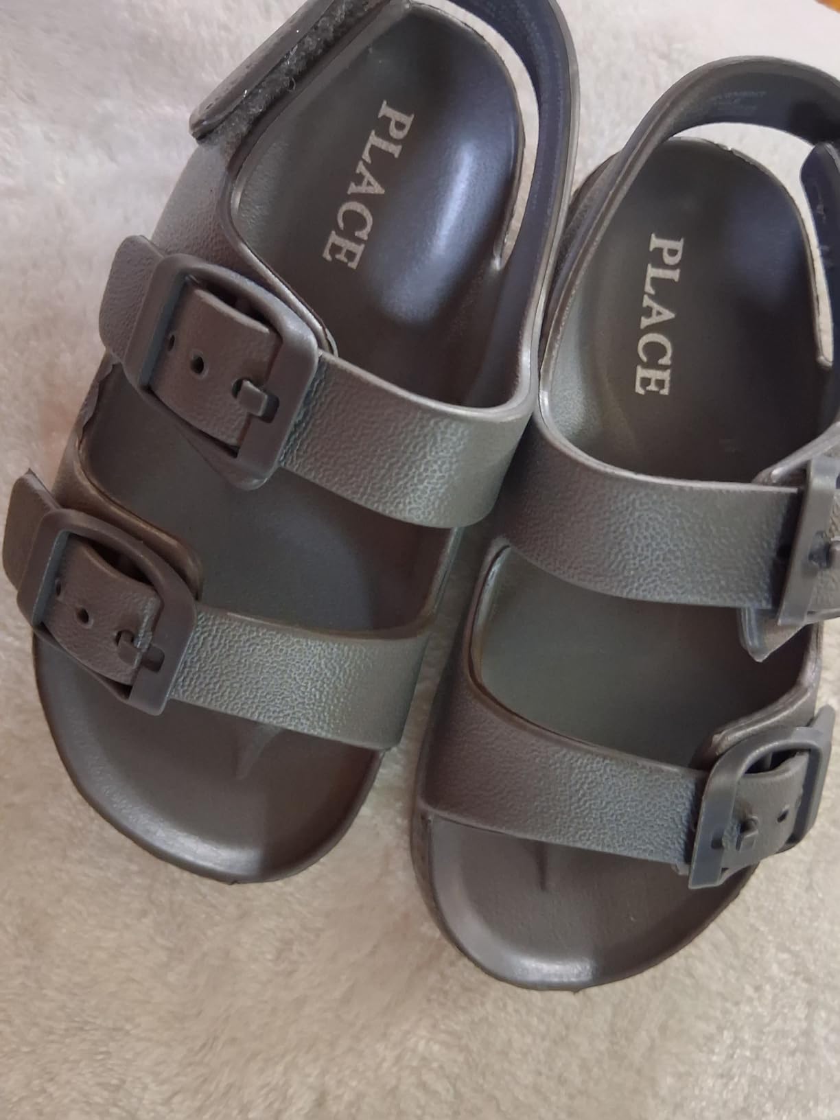 The Children's Place Baby Boys and Toddler Everyday Double Buckle Slide Sandals with Backstrap customer photo 1