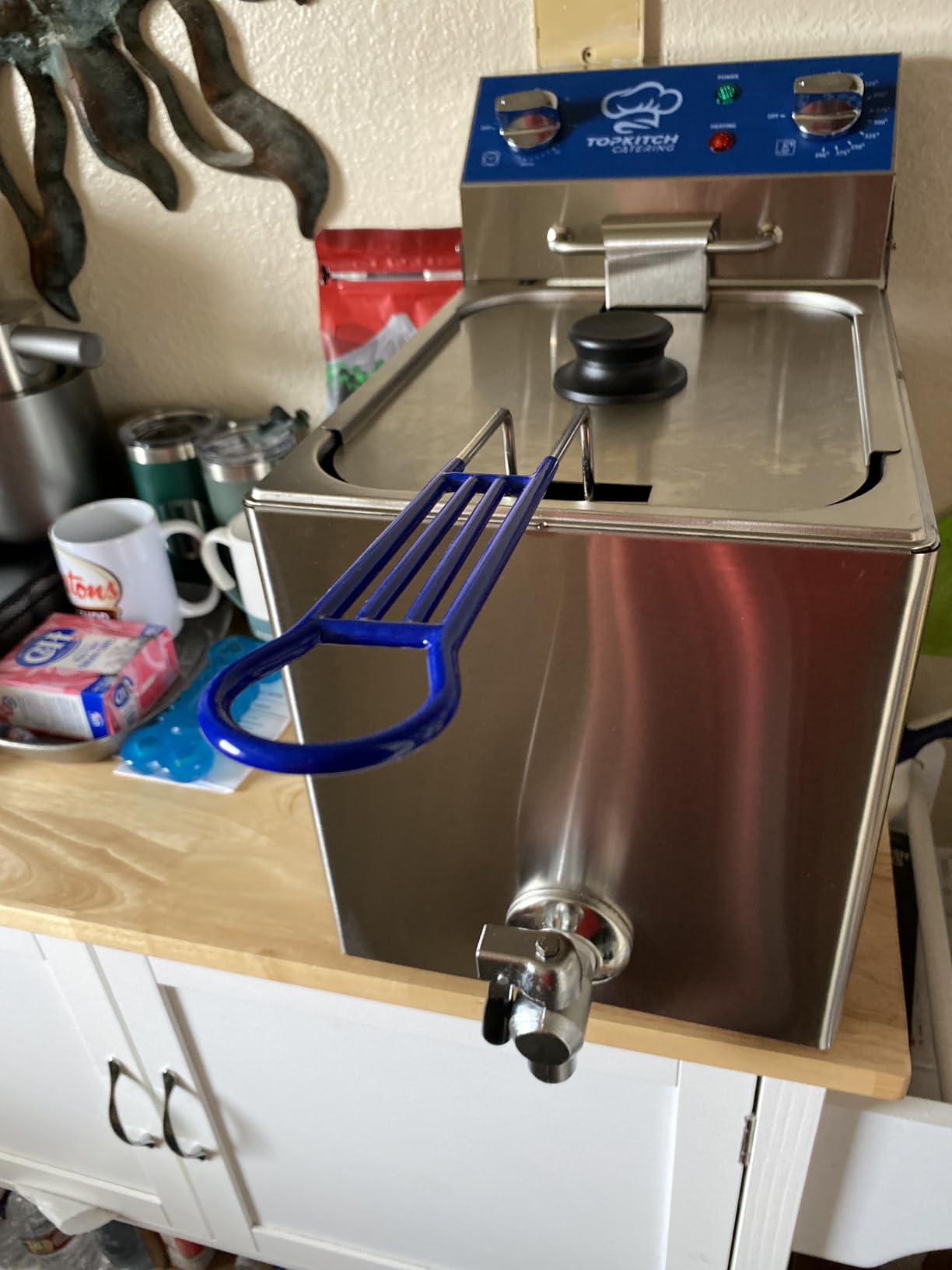 TOPKITCH 8.5Qt Electric Fryer with Oil Drain, 30 Minutes Timer, Stretch forming oil tank, Lid and Solid Wire Mesh Basket, Medium Duty Commercial Electric Countertop Deep Fryers-120V, 1800W customer photo 2