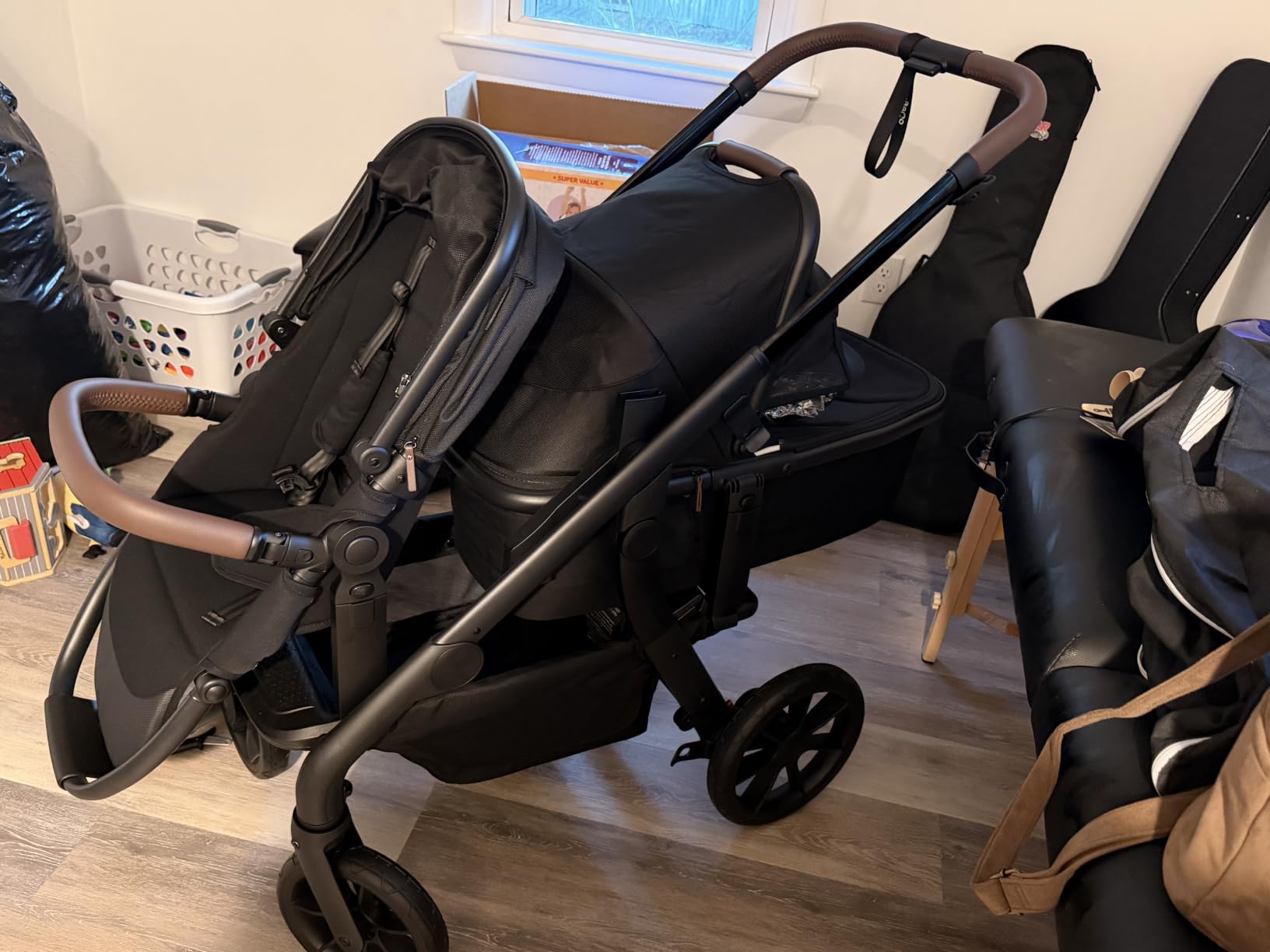 Momcozy ChangeGo Single to Double to Wagon Stroller, 23 Configurations | Carrycot and Seat Included with Large PU Wheels, All-wheel Suspension, and an Extendable UPF 50+ Canopy customer photo 1
