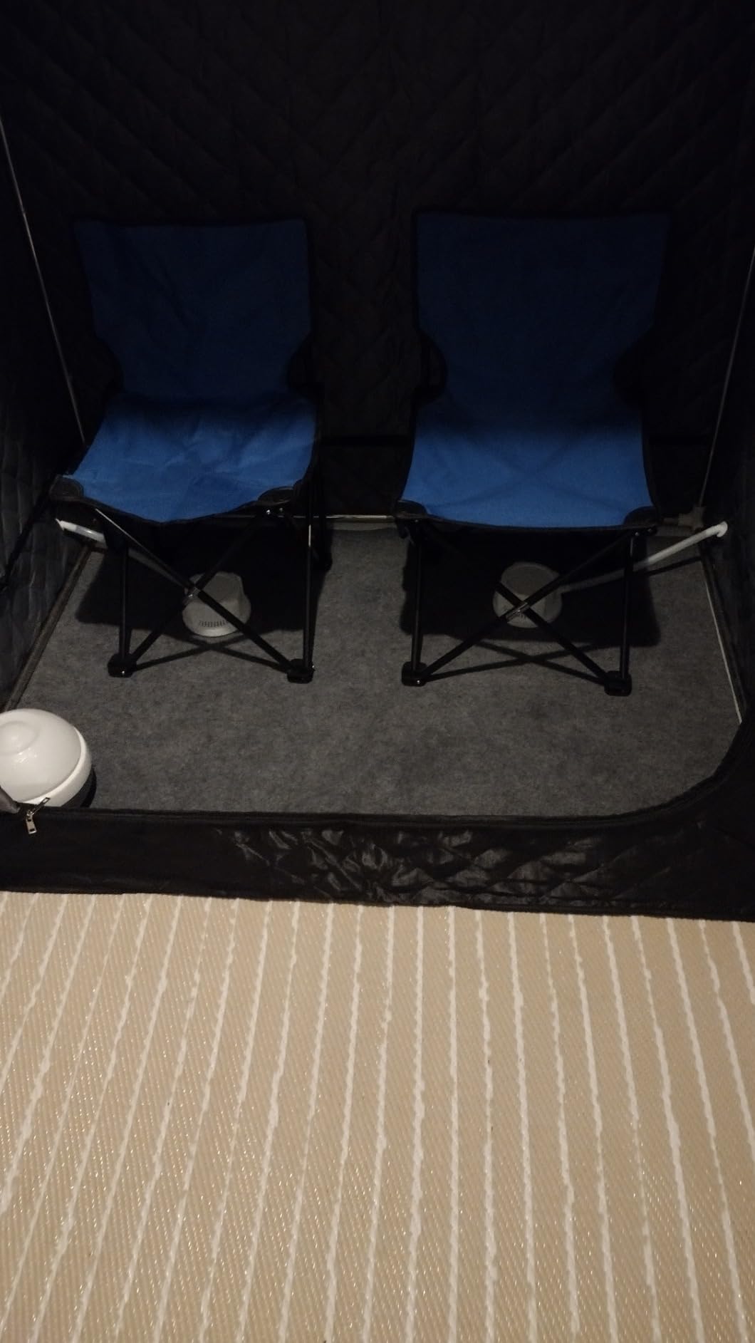Manastin 2 Person Portable Steam Sauna for Home, 1 or 2 Person Full Body Home Spa with 2 Foldable Chairs, 9 Levels of Sauna Tent with Remote Control, (Black, Large) customer photo 2