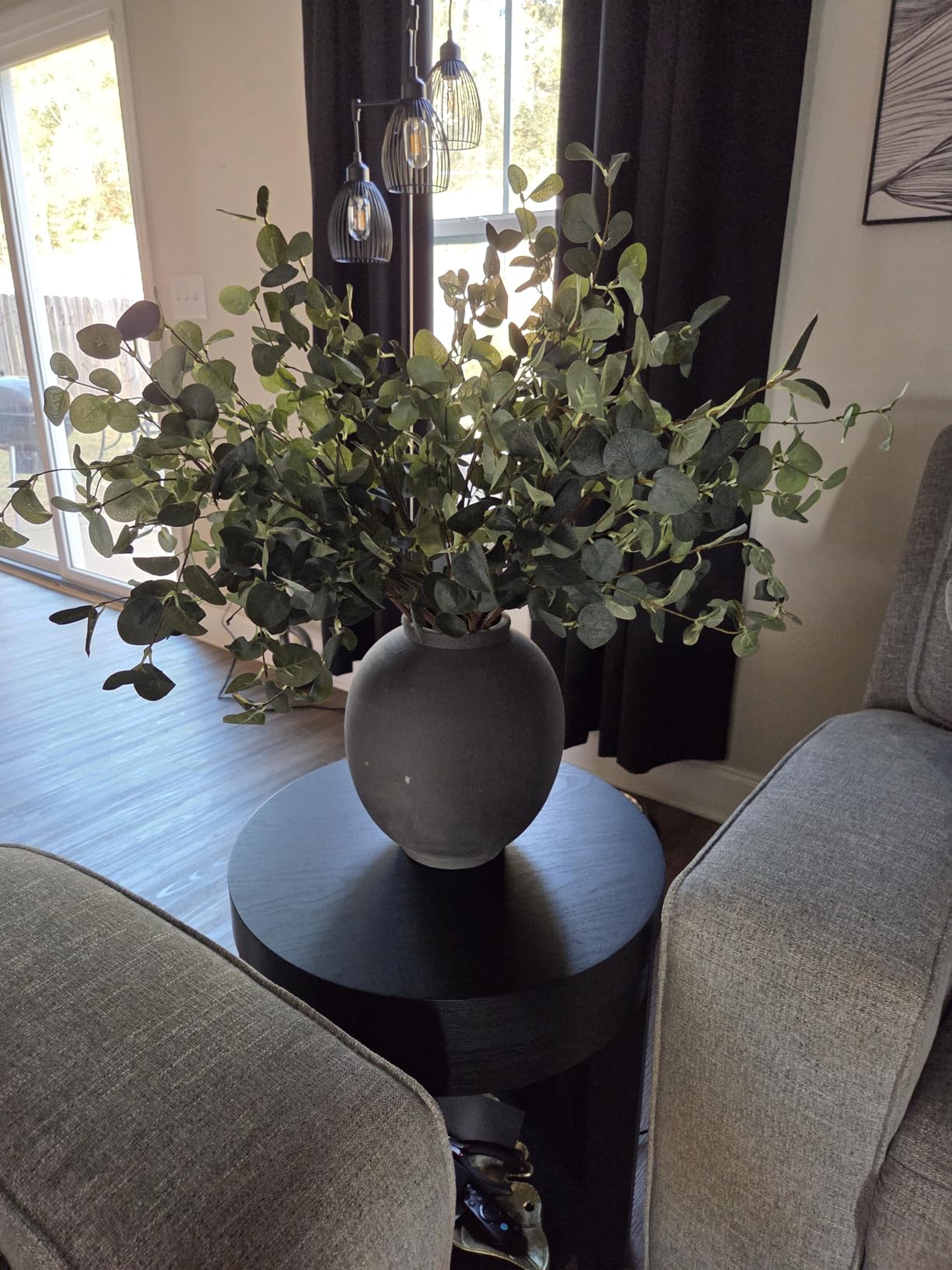 Large White Ceramic Vase - 9.8 Inch Rustic Farmhouse Flower Vase for Home Decor, Minimalist Tall Vases for Living Room, Table, Bathroom, Holiday & Weddings (Sandstone White) customer photo 1