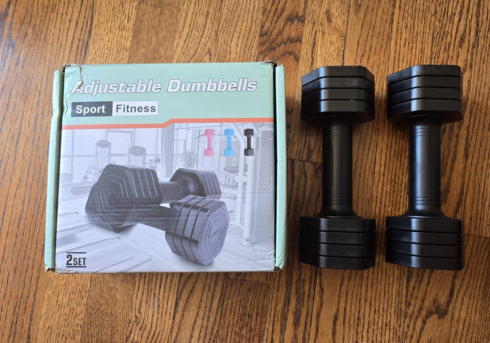 EQUIPRO Adjustable Dumbbell Set, 4 in 1 Free Weights Dumbbells Set for Women, Weights for Women at Home, 2lb 3lb 4lb 5lb with TPU Soft Rubber Handle for Home Gym Exercise Training customer photo 2