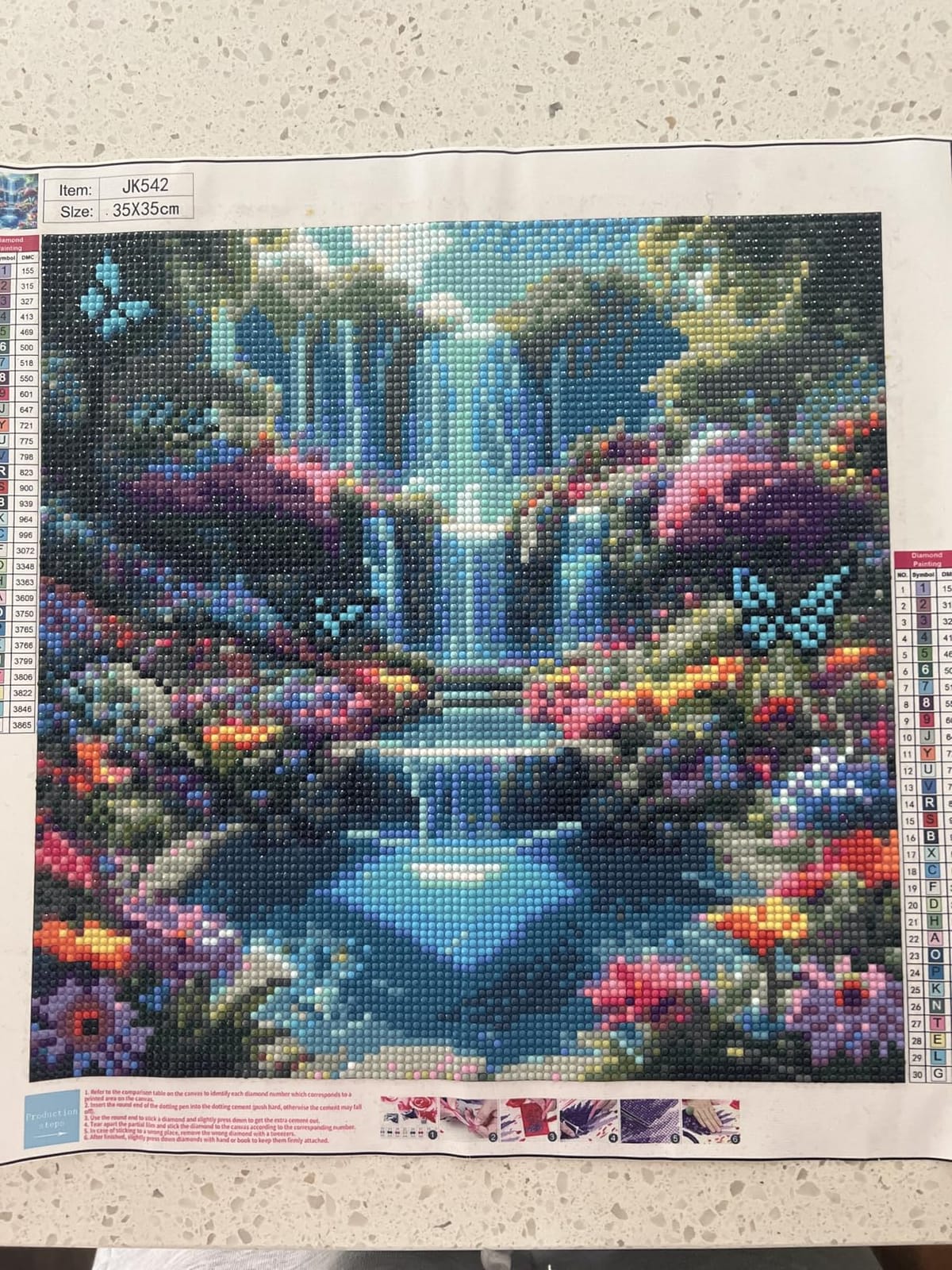 5D Landscape Scenery Diamond Art kits for Adults Beginners 13.7x13.7inch | Waterfall Diamond Painting Kit, DIY Full Round Drill Paint by Diamonds Dot Gem Art for Adult, Home Wall Decor customer photo 1