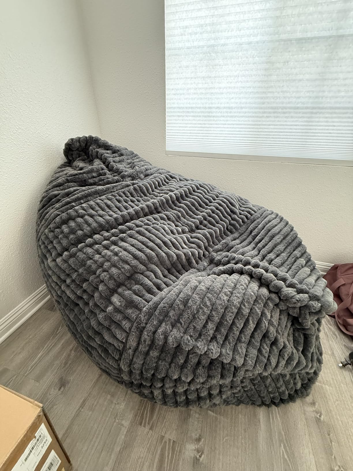 Giant Plush Bean Bag Chair for Adults with Armrests - Oversized Comfy Beige Beanbag Lounge Lazy Floor Sofa Accent Chair for Living Room, Bedroom & Dorm, Cozy Fluffy Single Cloud Mini Couch customer photo 1