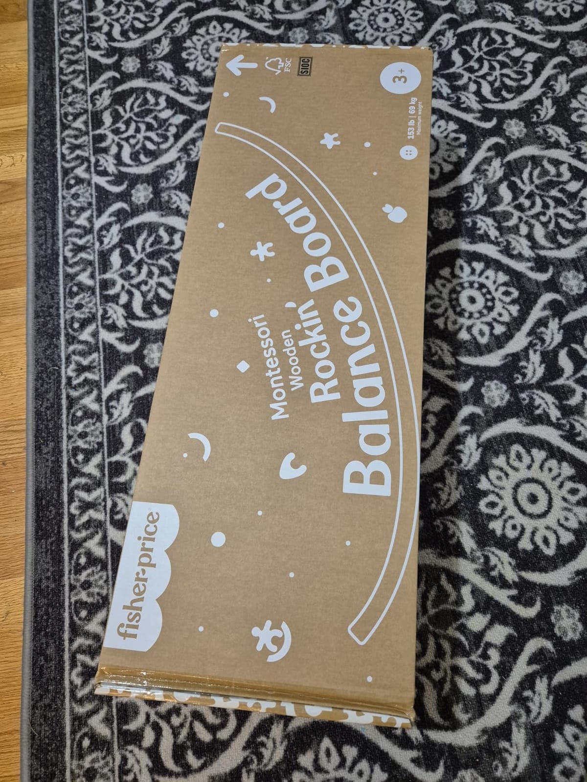 Fisher-Price Wood Montessori Rockin' Balance Board, Kids Ages 3+ Years | 31.7 Inch Wooden Board, American Montessori Society Seal of Excellence, Gross Motor Skills (Amazon Exclusive) customer photo 1