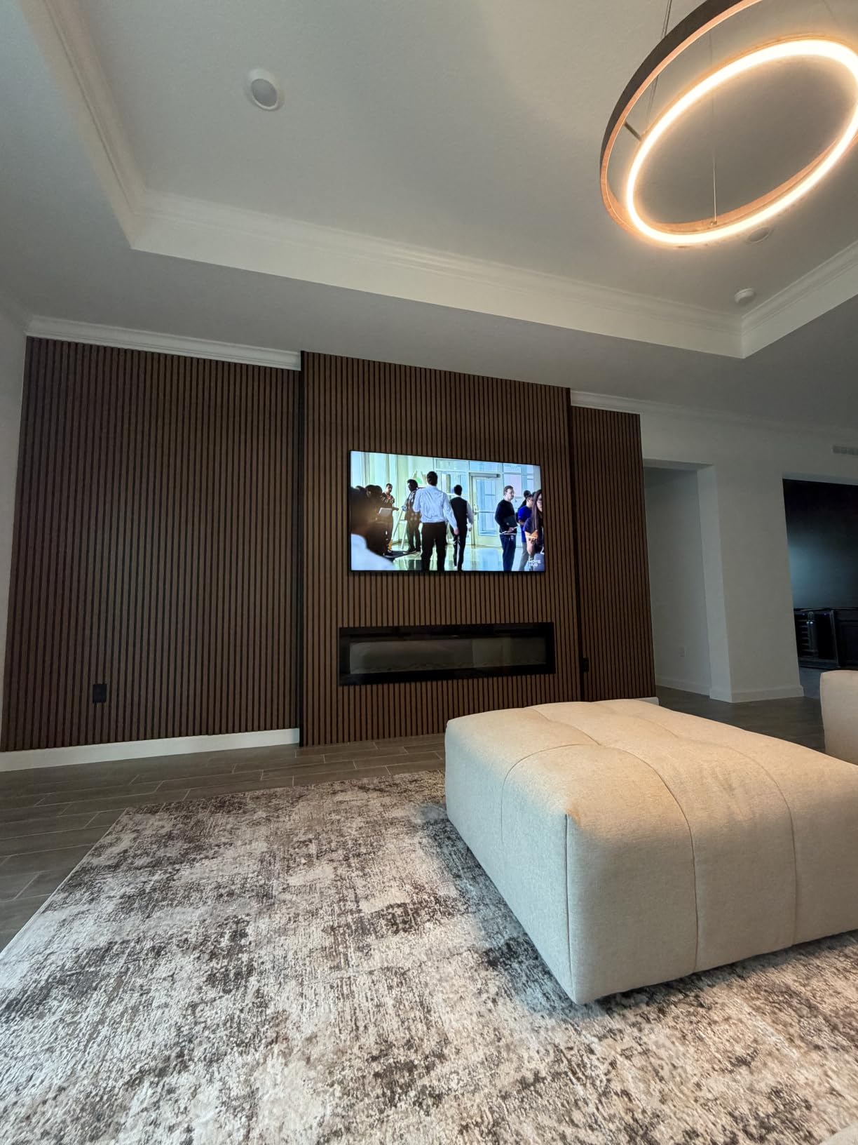 EUHOMY 50 Inch Electric Fireplace Wall Recessed and Wall Mounted with Adjustable Flame Color, Fireplace Heater with Remote Control, Linear Fireplace with Timer, Touch Screen, Log & Crystal, 750/1500W | Adjustable Flame Color, Remote Control, Timer, Touch Screen, Log and Crystal, 750W/1500W Fireplace Heater customer photo 2