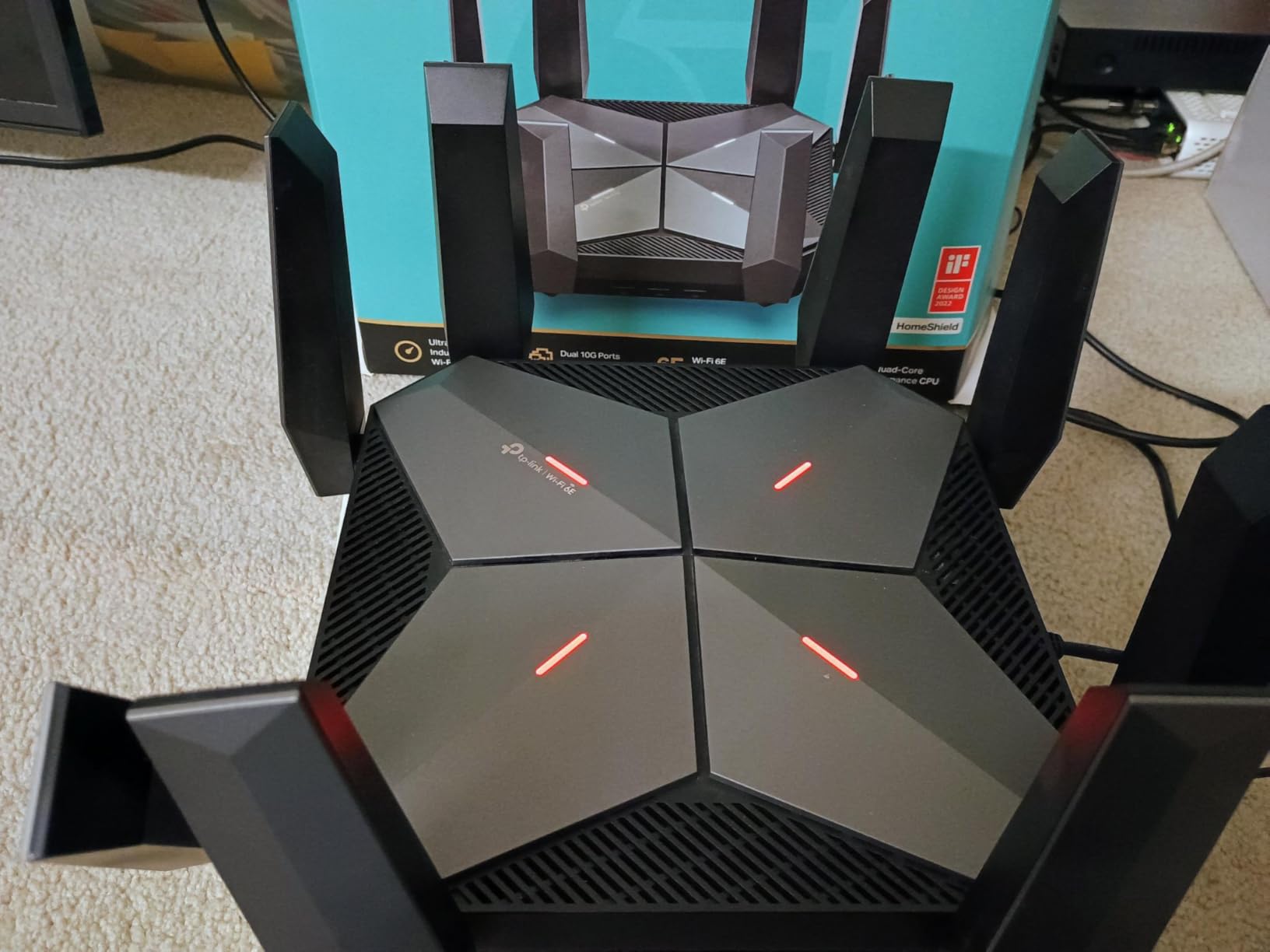 TP-Link Tri-Band AXE5400 Wi-Fi 6E Gaming Router 6-Stream, Archer GXE75 | 5.4 Gbps, 1x2.5G + 4x1G Ports, USB 3.0, Exclusive Acceleration, Gaming Port & Panel, RGB Lighting, EasyMesh, HomeShield customer photo 1