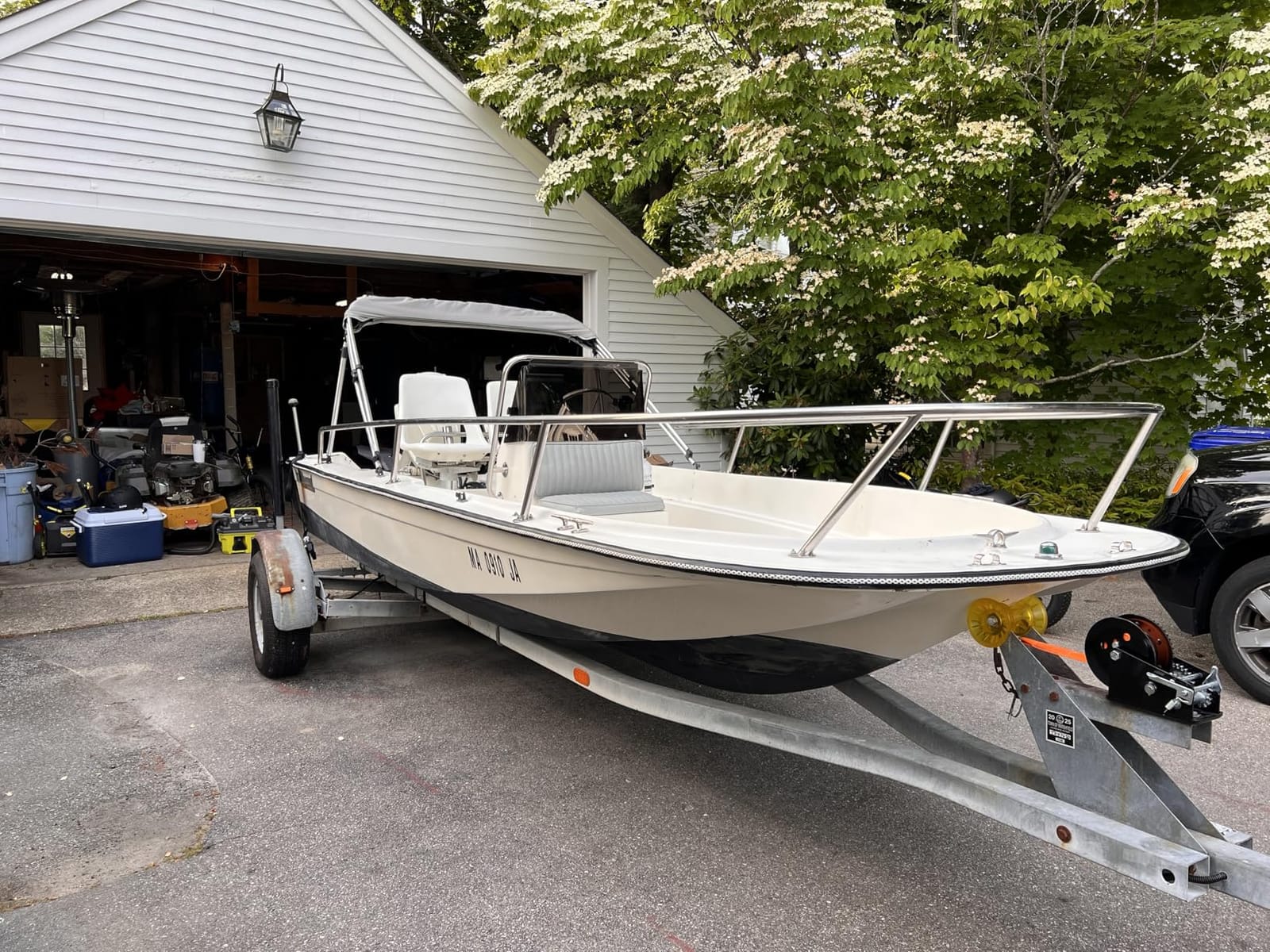 Boat Anchor Line 1/2in x 114FT, 3mm Metal Core Double Braided Polyester Rope with Pre-Spliced Eye & 316 Stainless Steel Thimble for 18-35FT Boats customer photo 1