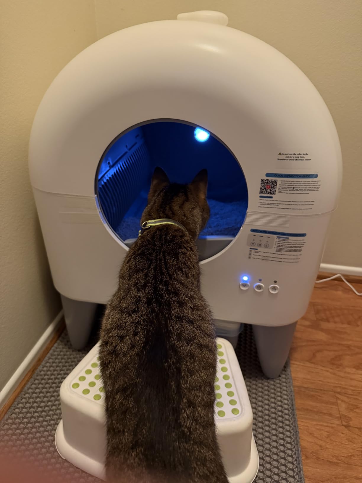 Fumoi Automatic Litter Box,App Control,Safety Sensor,Washable Litter Trays | 95L Large Capacity,Safety Protection,Self cleaning litter box for Multiple Cats,2 Roll Garbage Bags,Grey customer photo 2