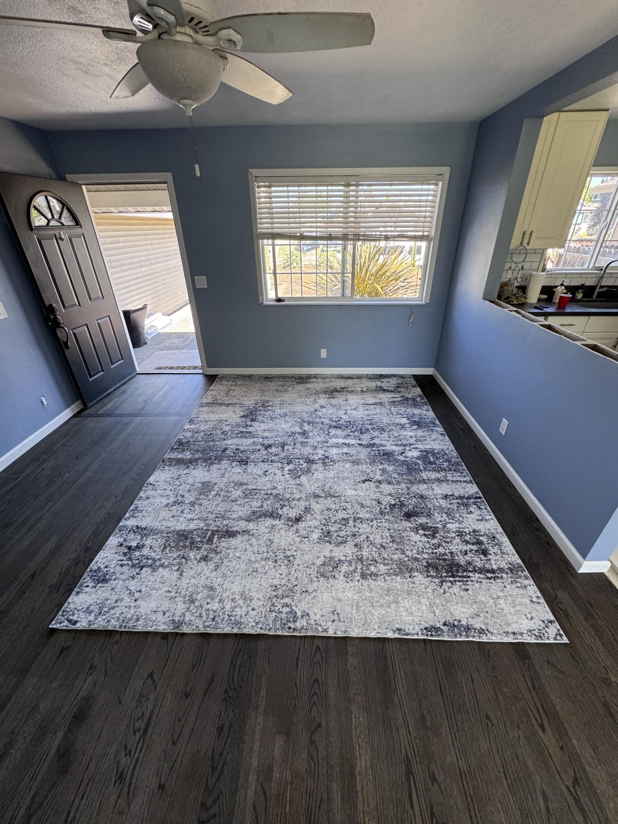9x12 Area Rugs for Living Room Washable Bedroom Dining Room Blue Grey | Modern Abstract, Non-Slip Backing, Soft, Low-Pile, Foldable, Water Repellent, Pet Proof, Non-Shedding, Indoor customer photo 2
