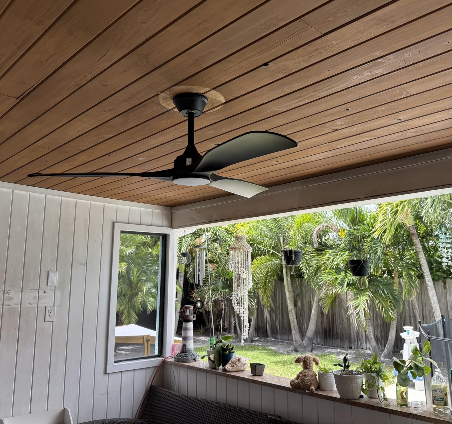 Depuley 52-Inch Ceiling Fan with Light: Black 3 Blade Outdoor Fans for Patios - Dimmable Indoor Fan with Remote Control Fandelier for Living Room Bedroom Porch Quiet Motor Reversible 6 Speed Timer customer photo 2