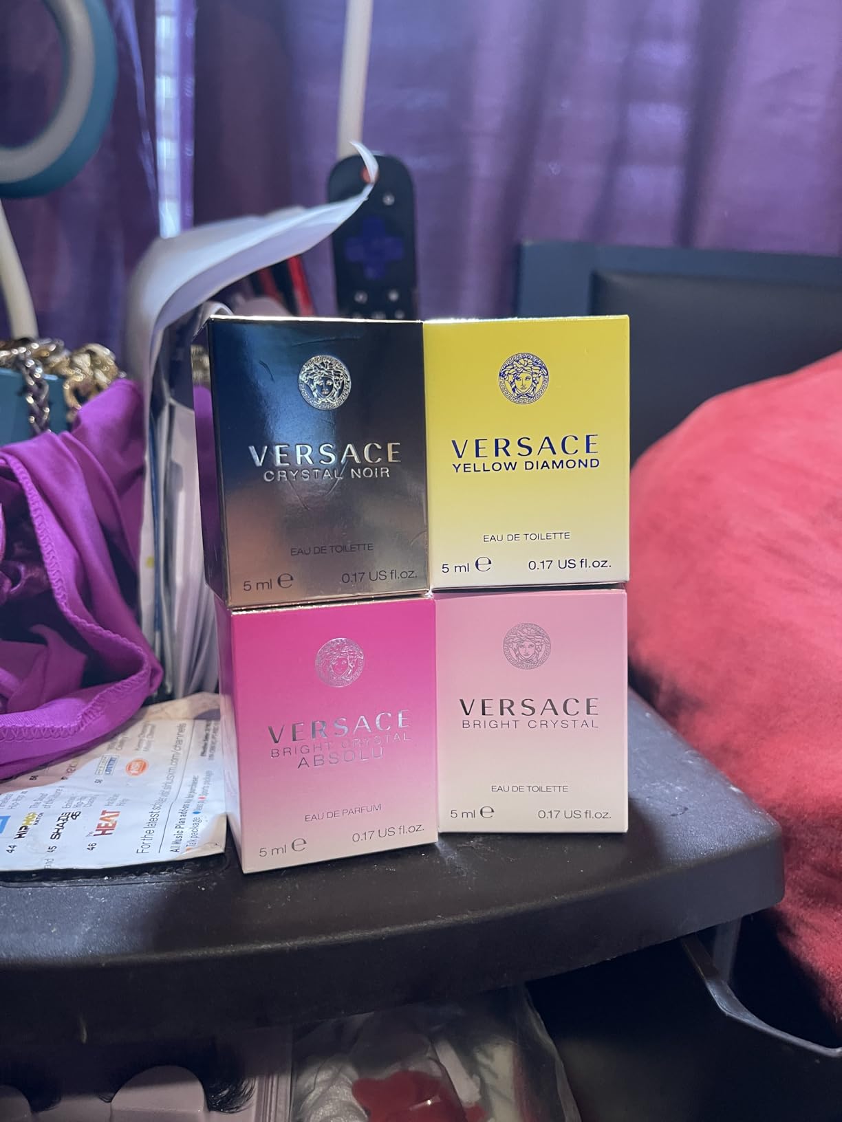 Versace Perfume for Women Set of 4 Mini, Bright Crystal, Yellow Diamond, Crystal Noir, Bright Crystal Absolu - Designer Womens Samples customer photo 1