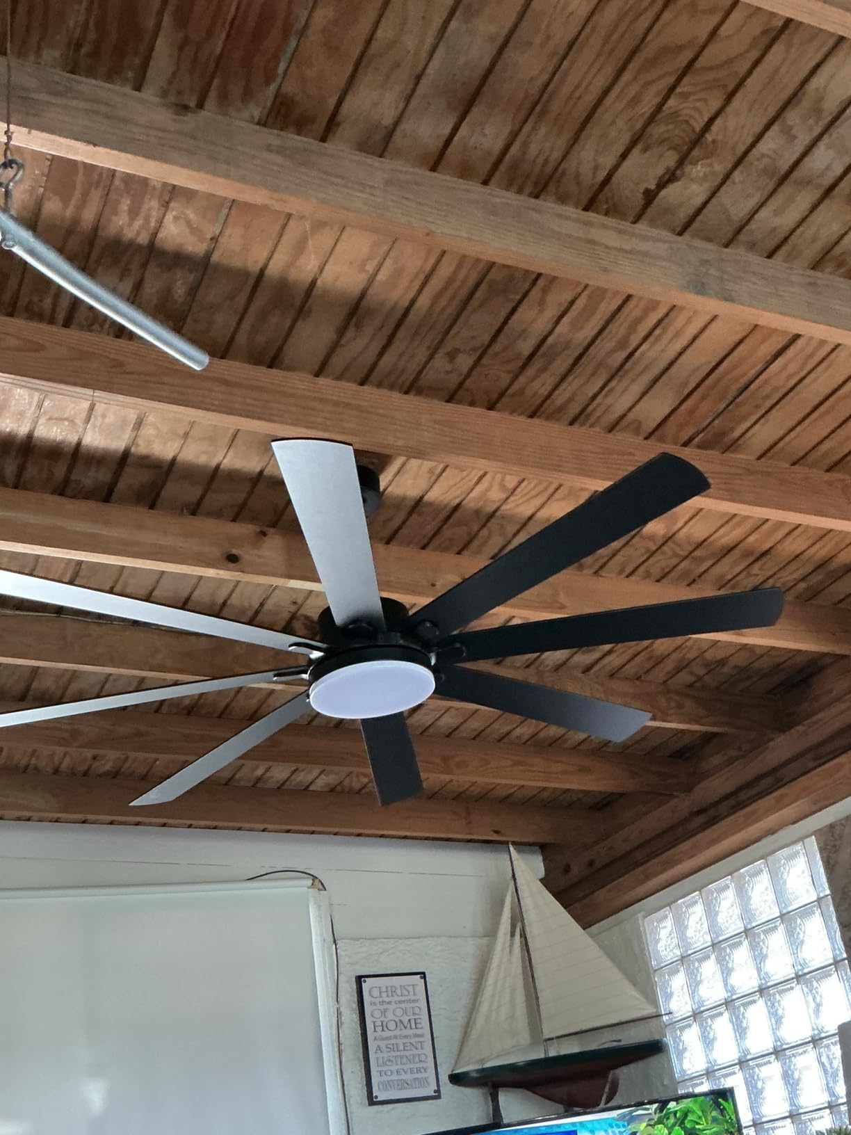 ZMISHIBO 72 Inch Large Ceiling Fan with Remote, Large LED Panel, Black | Quiet Reversible DC Motor, Powerful Airflow, 6-Speed, 3CCT, Black Ceiling Fan with Light for Living Room, Garage, Patio customer photo 1