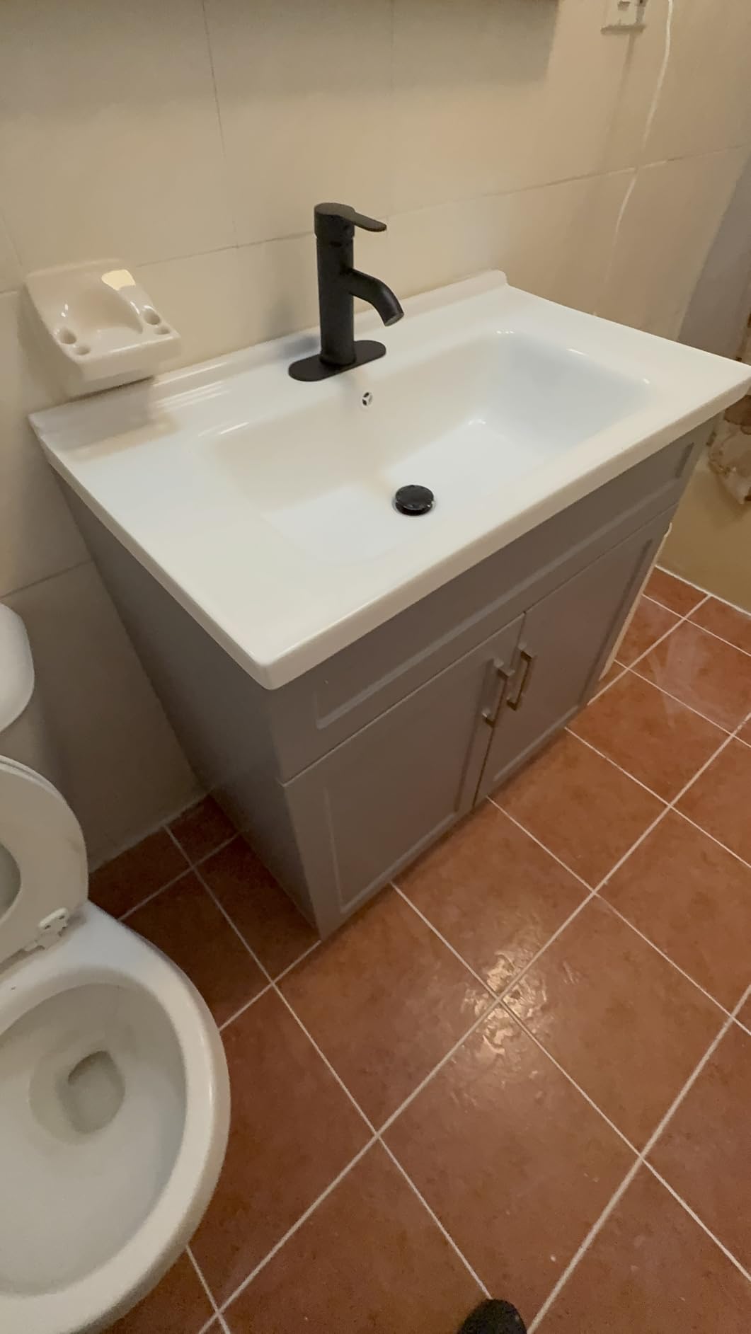 Ymise Bathroom Vanity with Sink, 24-Inch Bathroom Vanities Cabinet with Large Storage Space, Wooden Bathroom Sink Cabinet, White customer photo 1