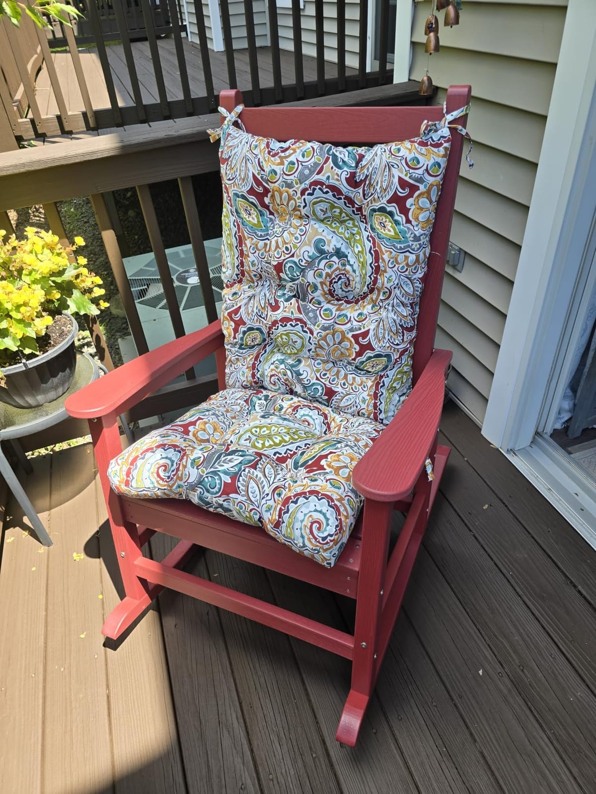 KINGYES Oversized Outdoor Rocking Chair Set of 2, HDPE Patio Rockers, Brown | All-Weather Patio Rocking Chairs for Porch | High Back & Wide Seat for Garden, Lawn customer photo 1