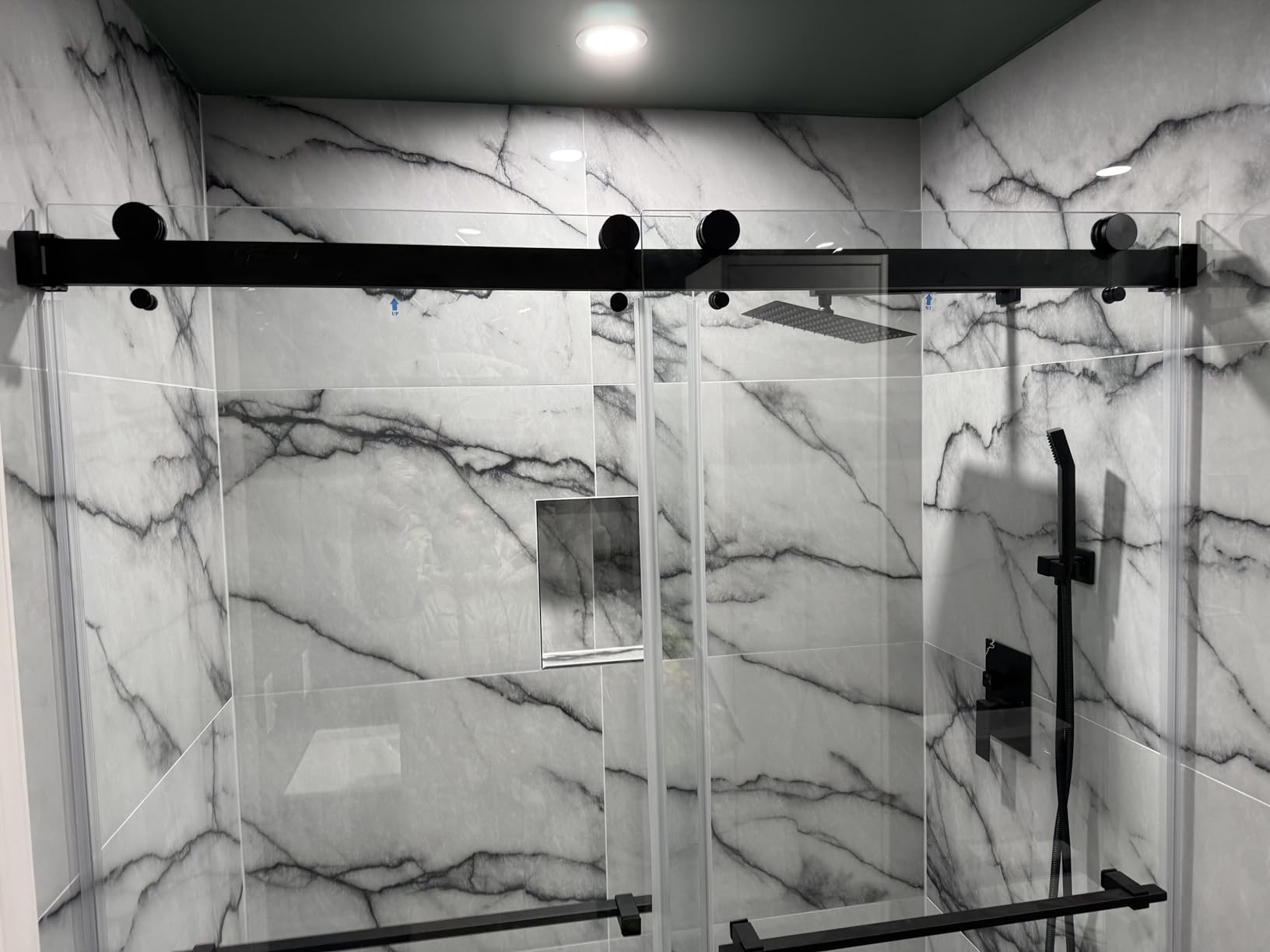 Semi-Frameless Sliding Shower Door W: 60 x H:72 Inches, Bathroom Sliding Door Easy to Install, 1/4