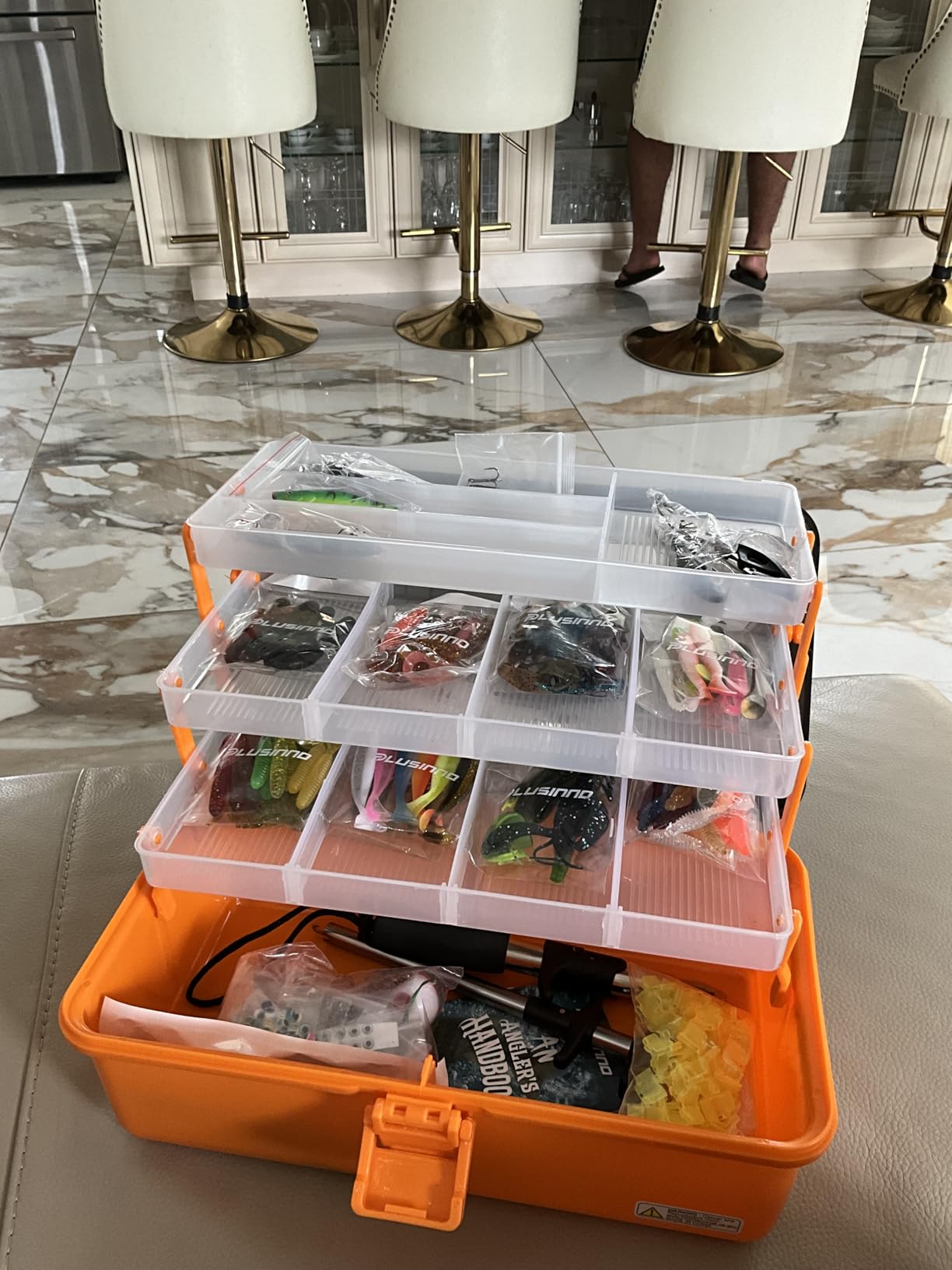 PLUSINNO Fishing Tackle Kit, Large 12X Spacious 4-Layer Tackle Box, 547 Pcs customer photo 1