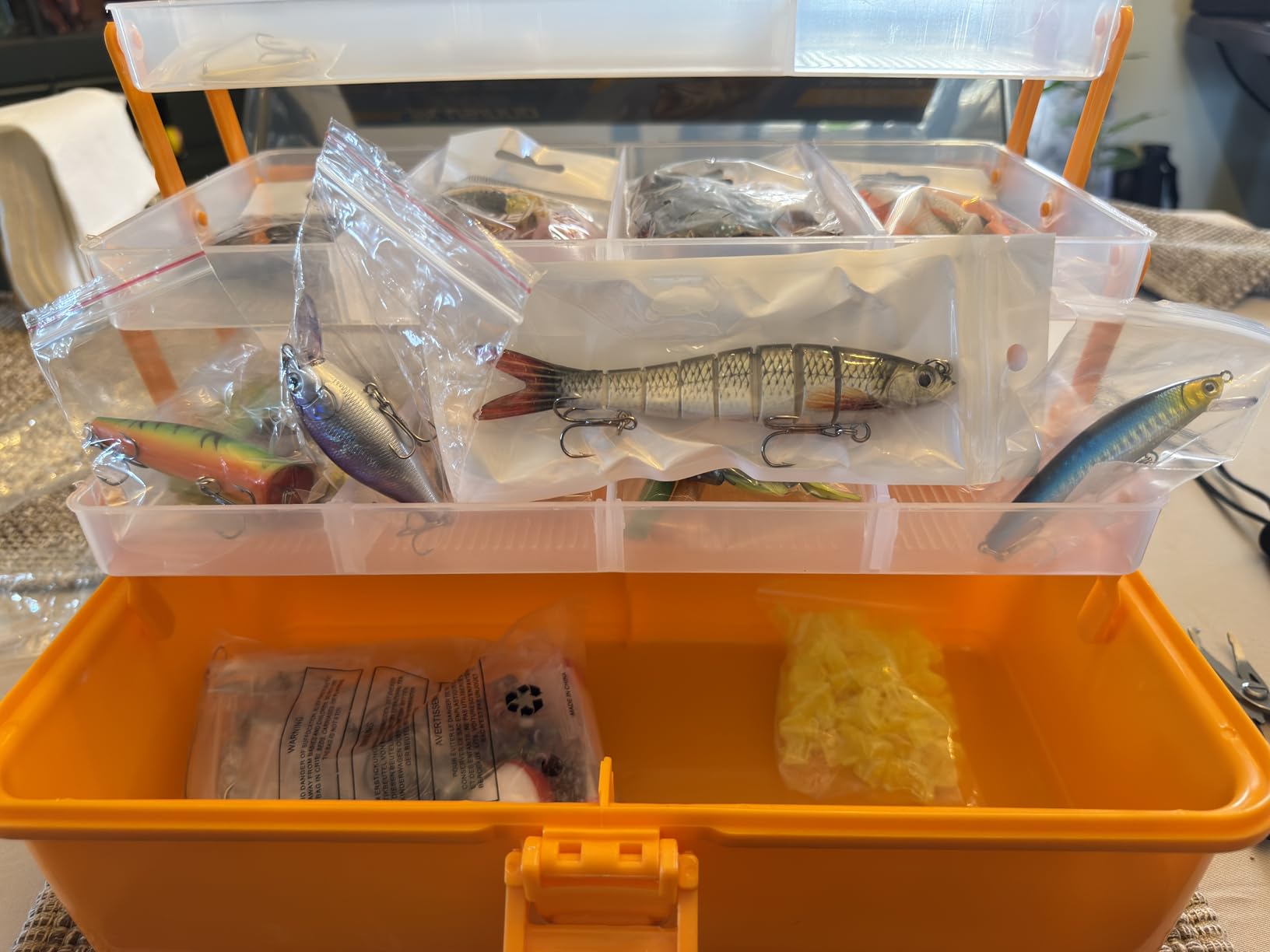 PLUSINNO Fishing Tackle Kit, Large 12X Spacious 4-Layer Tackle Box, 547 Pcs customer photo 2