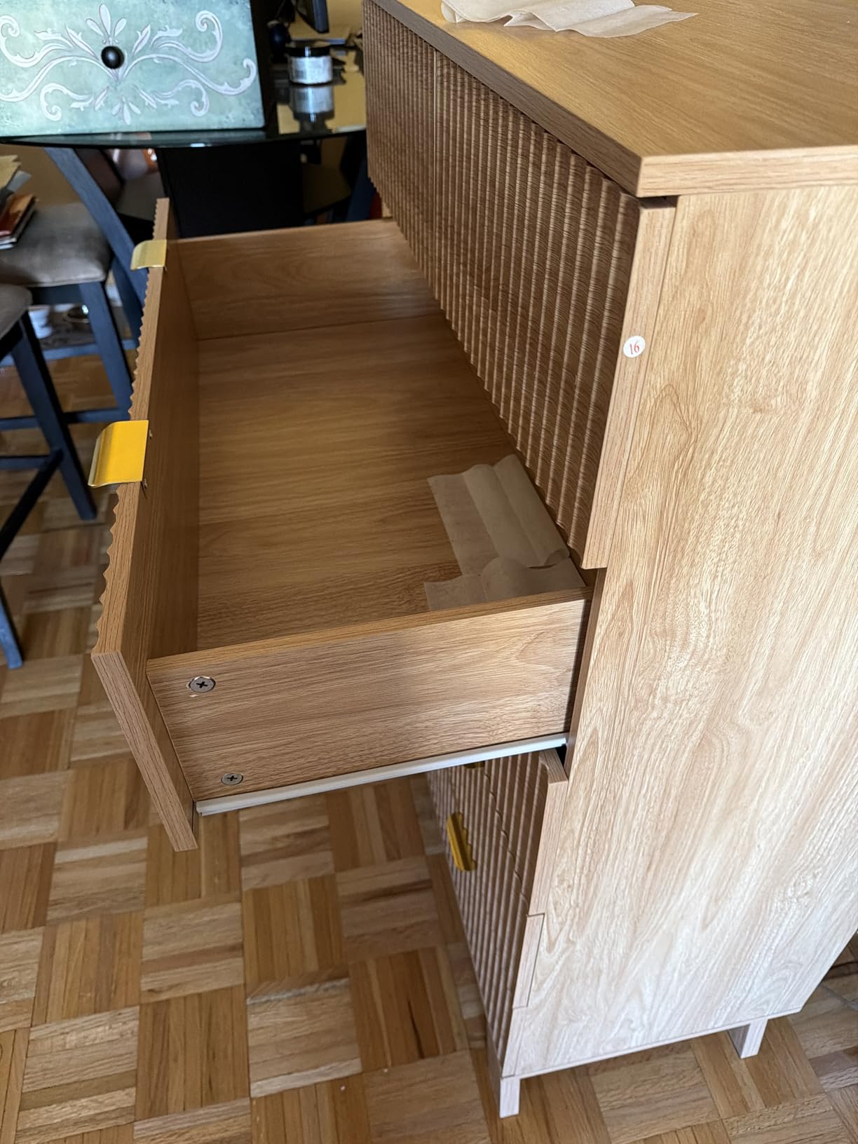 Fluted Dresser for Bedroom with 9 Drawers, 57