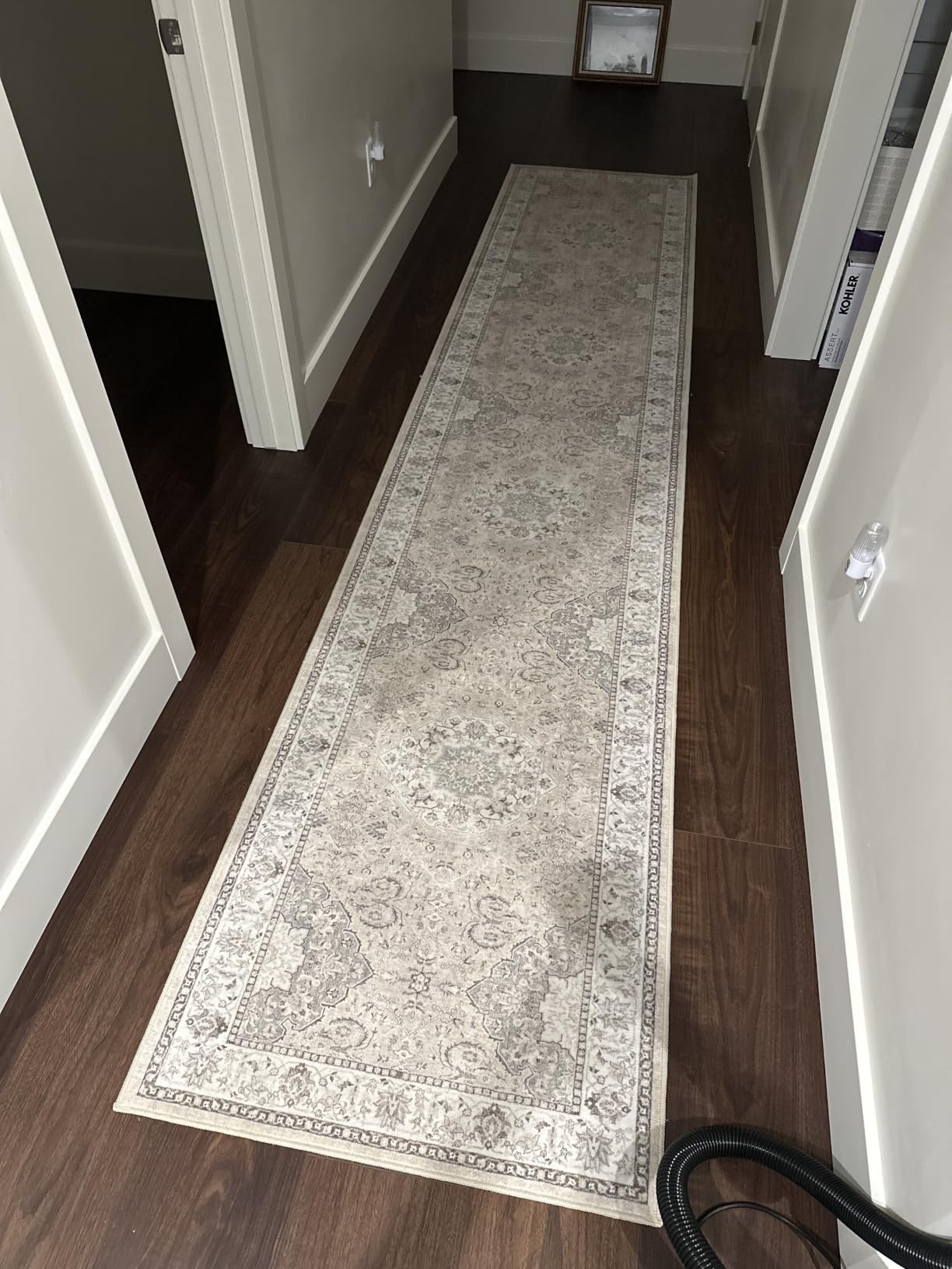 8x10 Living Room Rug for Family- Washable Oriental Stain Resistant Rugs for Bedroom Nursery Non Slip Ultra Soft Carpet for Dining Room Medallion Farmhouse Home Decor Floor Decoration Mat (8x10 Beige) customer photo 1