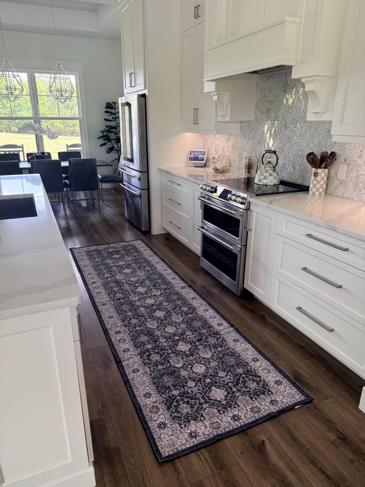 Washable Large 9x12 Area Rug - Living Room Oriental Non Slip Soft Rugs Indoor Low Pile Stain Resistant Carpet for Bedroom Dining Room Farmhouse Distressed Thin Home Decor Floor Mat (9x12 Beige) customer photo 1