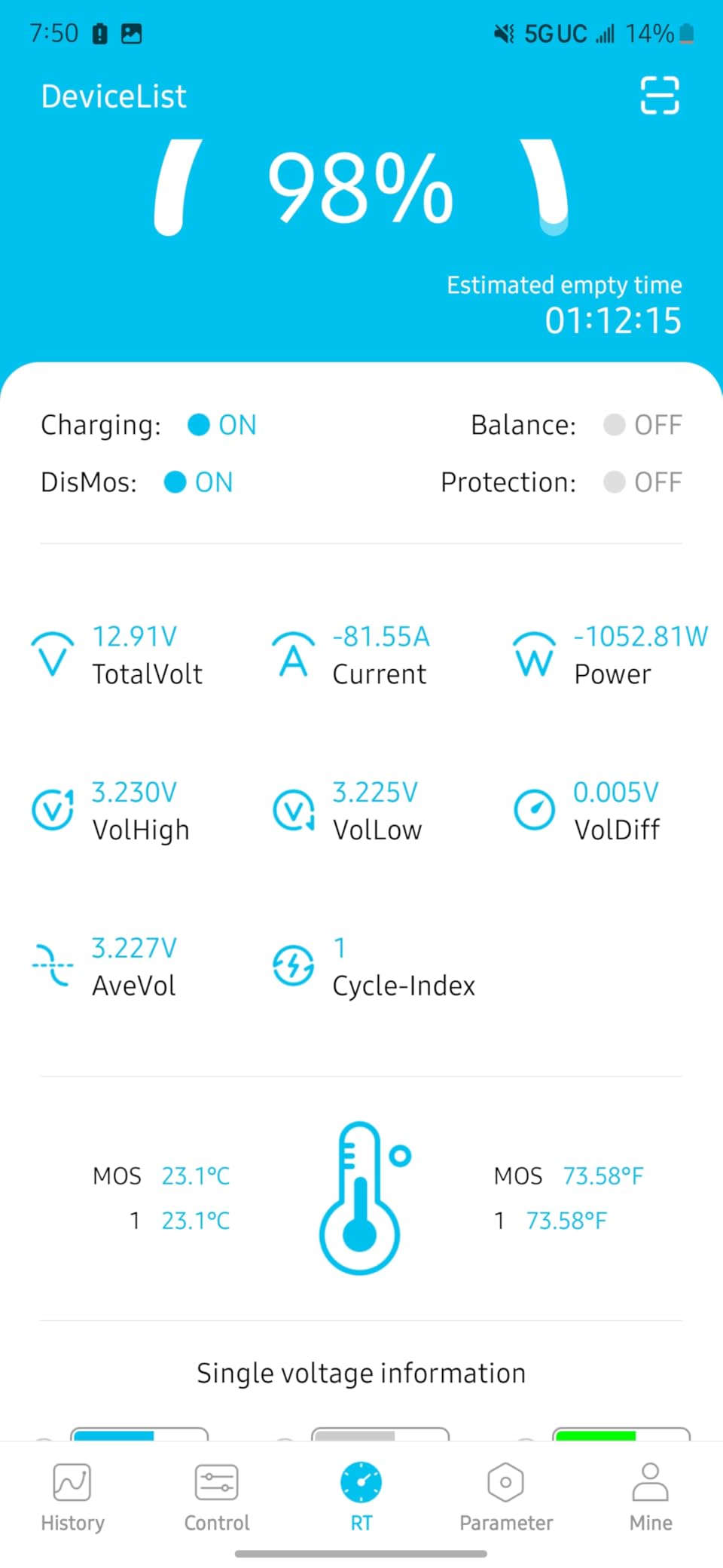 12V 100Ah Bluetooth LiFePO4 Battery for Rv, Trolling Motors, Boat | 100A BMS, 1280Wh, Group 24, Lightweight Compact, 15000+ Deep Cycle Lithium Battery for Yacht, Marine, Solar, Camper, Off-Grid customer photo 2