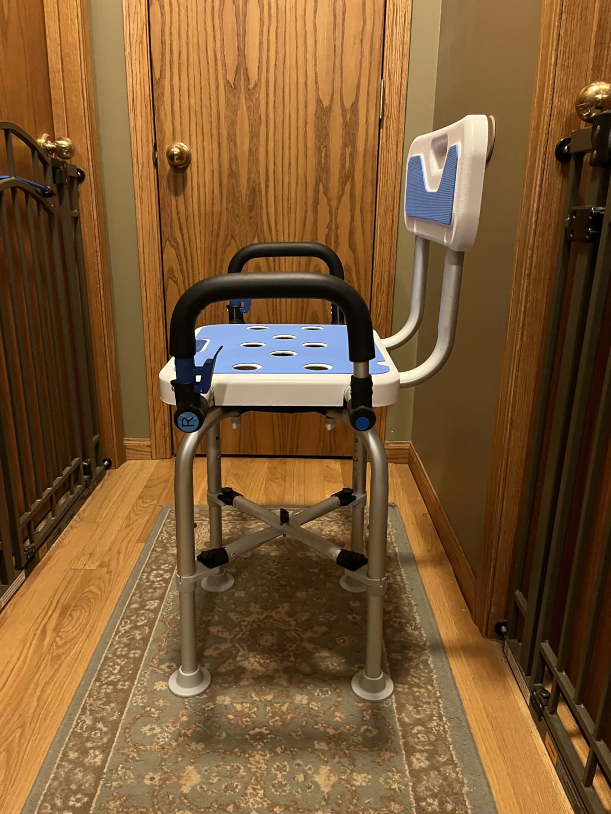 Swivel Shower Chair for Seniors Elderly Disabled or Bariatric Adults | Rotating Tub Bath Chair with Arms and Back, 500 lbs Capacity and 5 Levels Adjustable Height, Aluminum Body and No-slip Feet customer photo 1