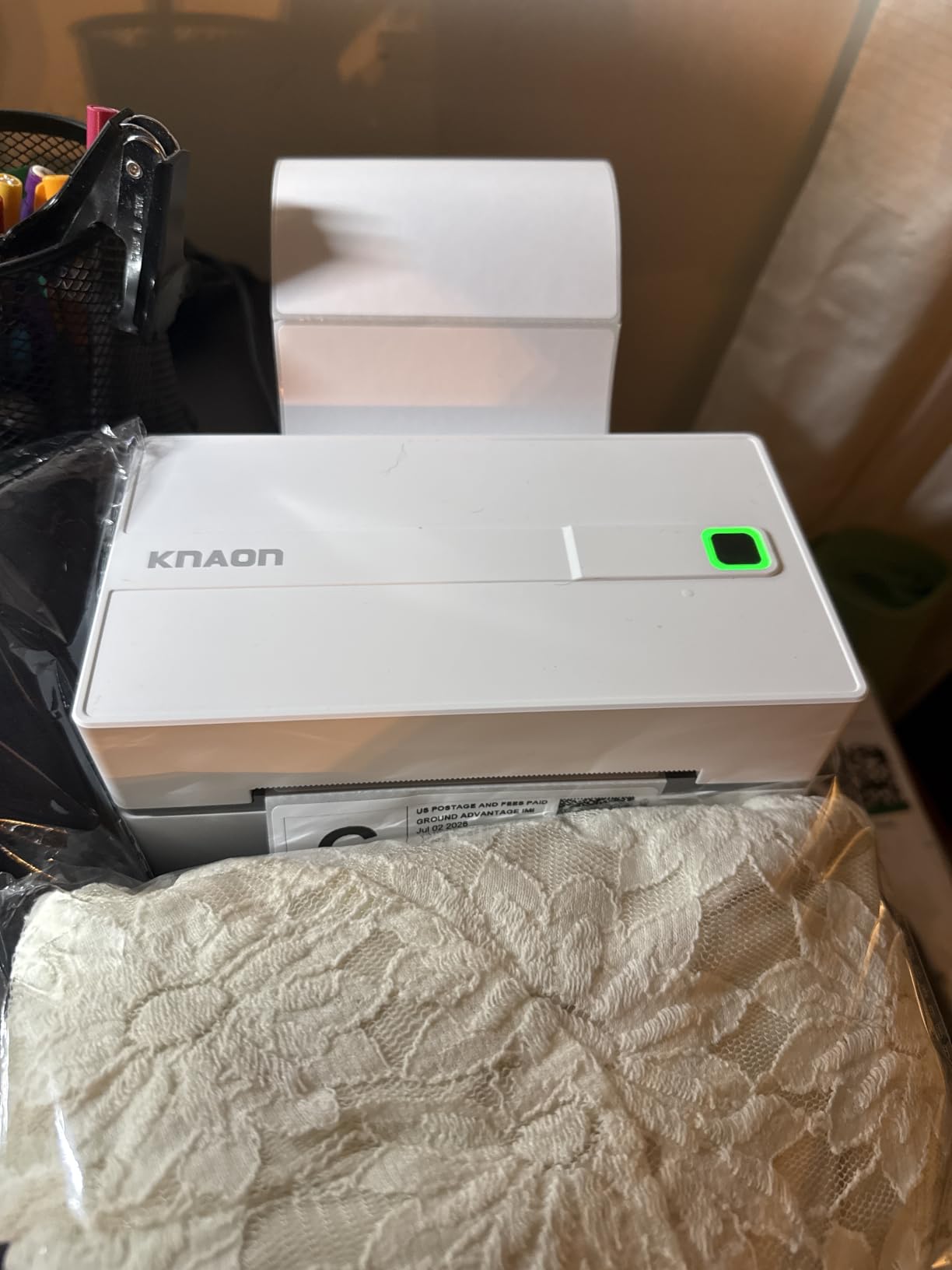 KNAON Bluetooth Thermal Shipping Label Printer, 4x6 Portable Thermal Address Label Printer for Small Business, Compatible with iPhone,Android,Windows,Mac - Works with Etsy Shopify USPS & More, White customer photo 2